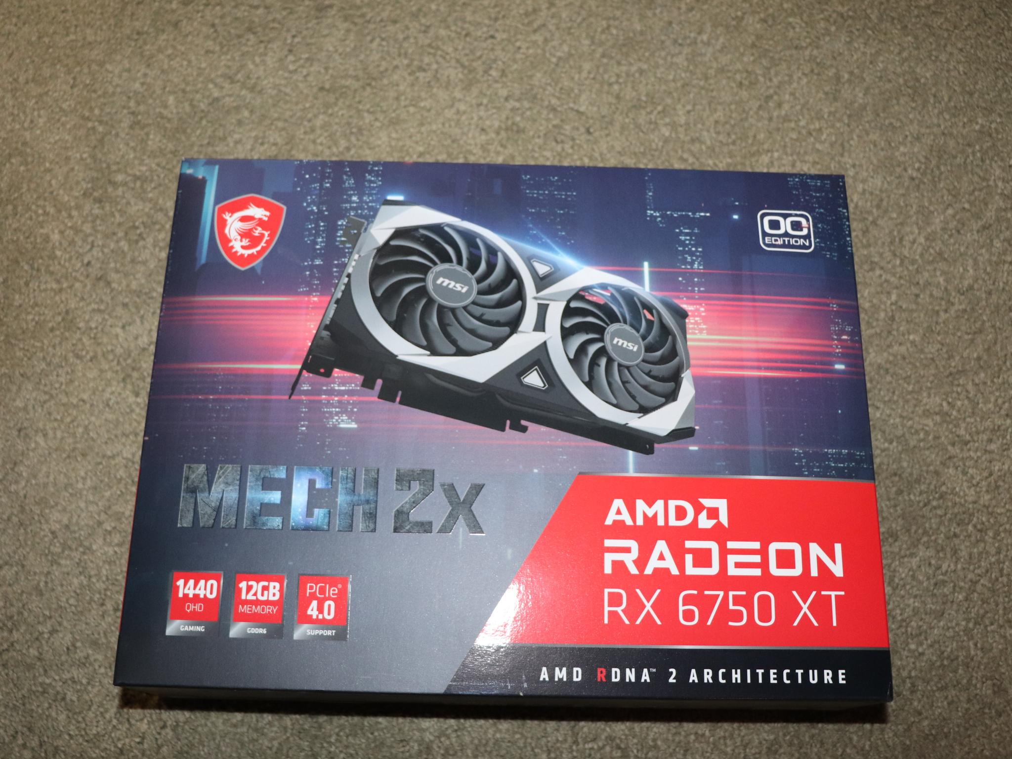 AMD RADEON 6750 XT    MSI  Mech 2x  12 gig mem,