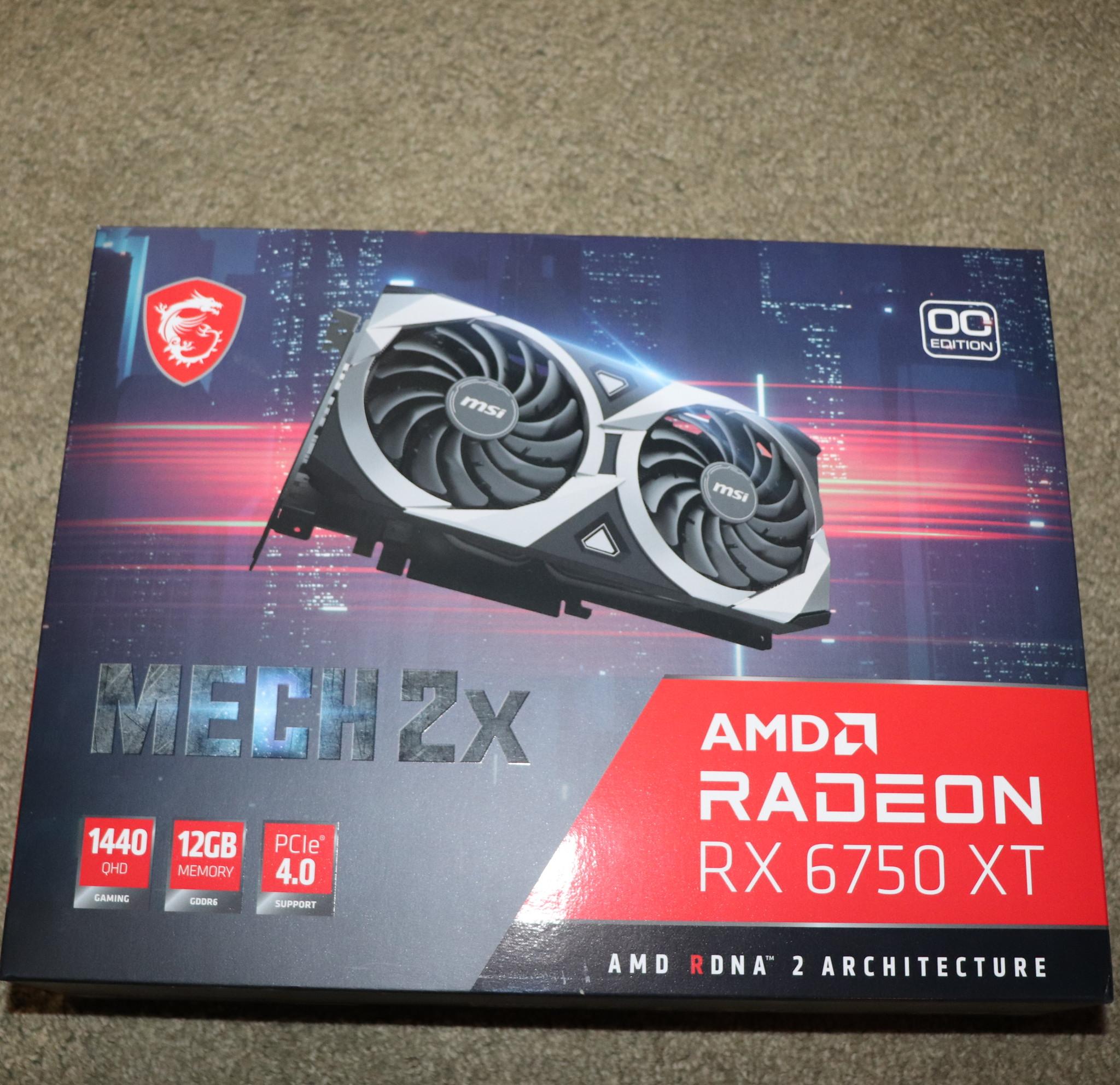 AMD RADEON 6750 XT    MSI  Mech 2x  12 gig mem,