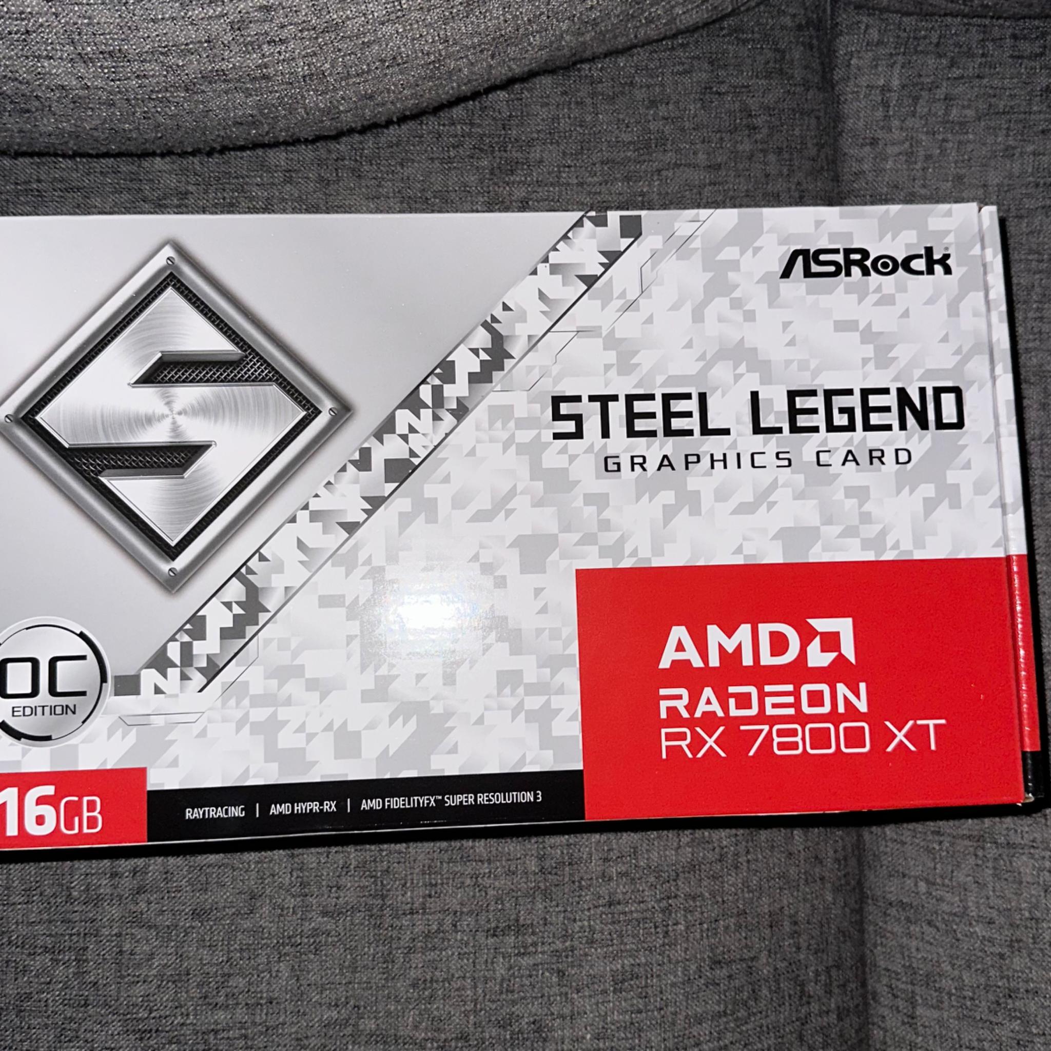 WHITE ASRock Steel Legend Radeon RX 7800 XT 16GB