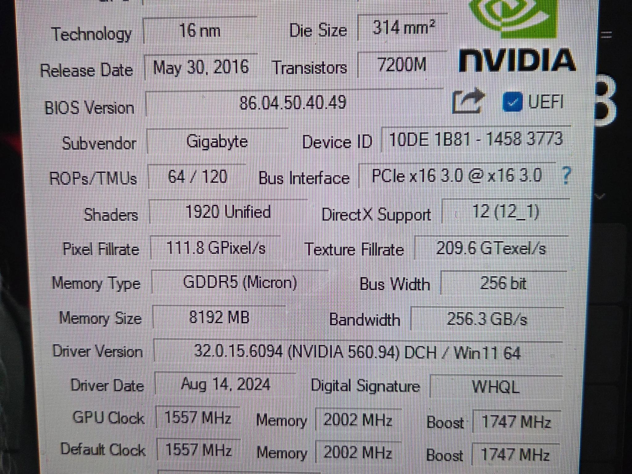 GIGABYTE GTX 1070 WindForce 2X OC