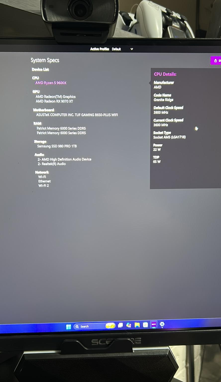 Custom RGB Gaming PC - Ryzen 5 9600X, Power Color Reaper Radeon RX 9070 XT, 16GB DDR5 RAM, 1TB SSD
