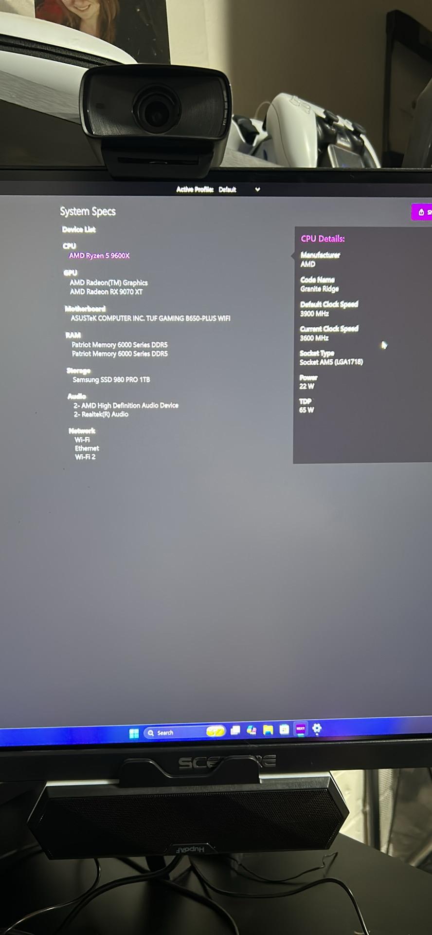 Custom RGB Gaming PC - Ryzen 5 9600X, Power Color Reaper Radeon RX 9070 XT, 16GB DDR5 RAM, 1TB SSD