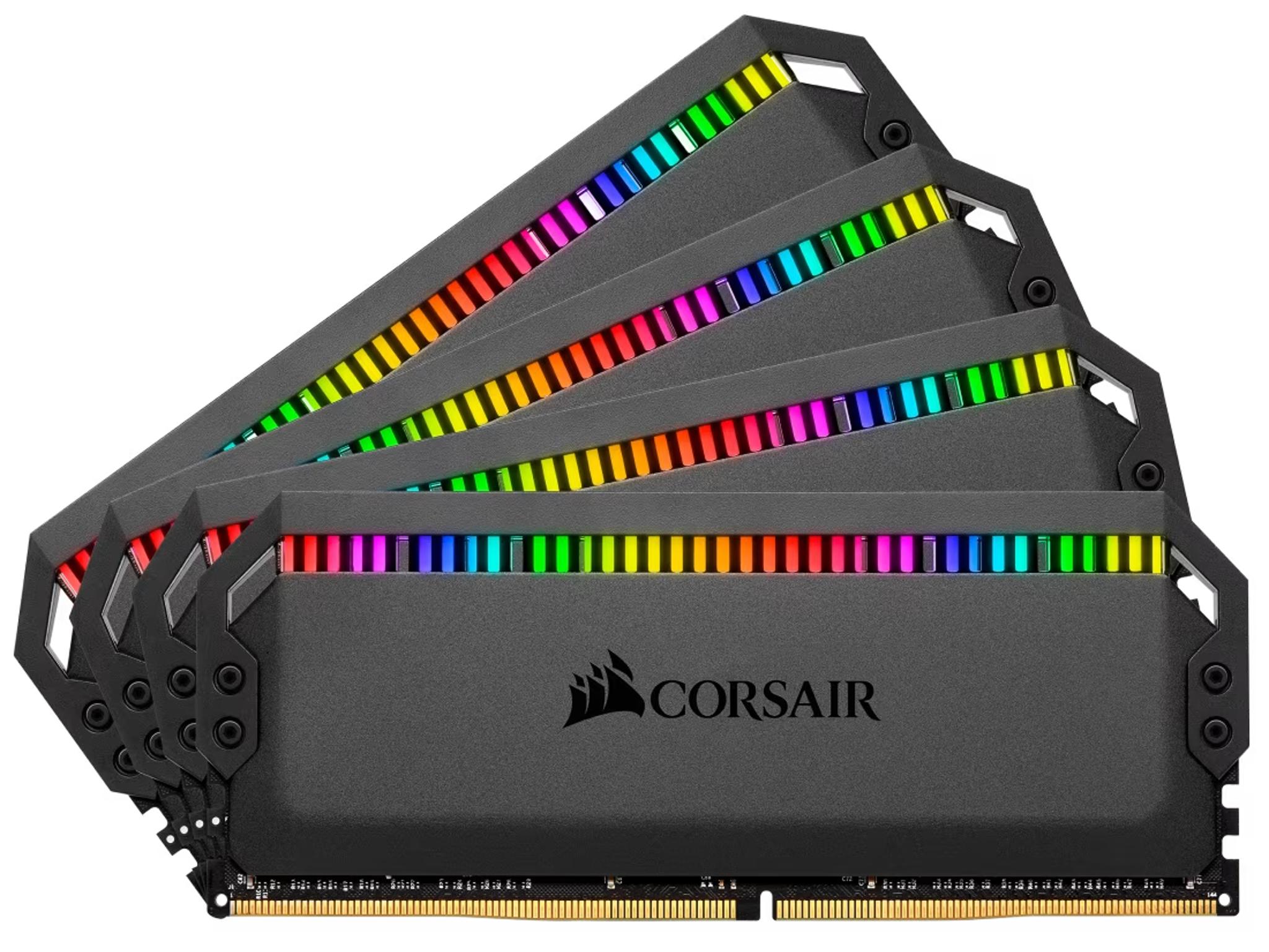 Corsair Dominator Platinum RGB 32GB (4×8GB) DDR4-3600 CL16 RAM Kit - CMT32GX4M4K3600C16