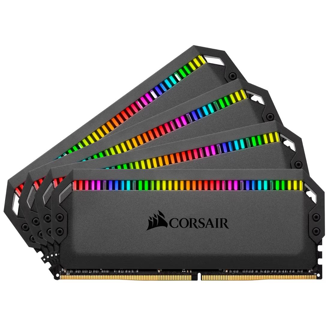 Corsair Dominator Platinum RGB 32GB (4×8GB) DDR4-3600 CL16 RAM Kit - CMT32GX4M4K3600C16