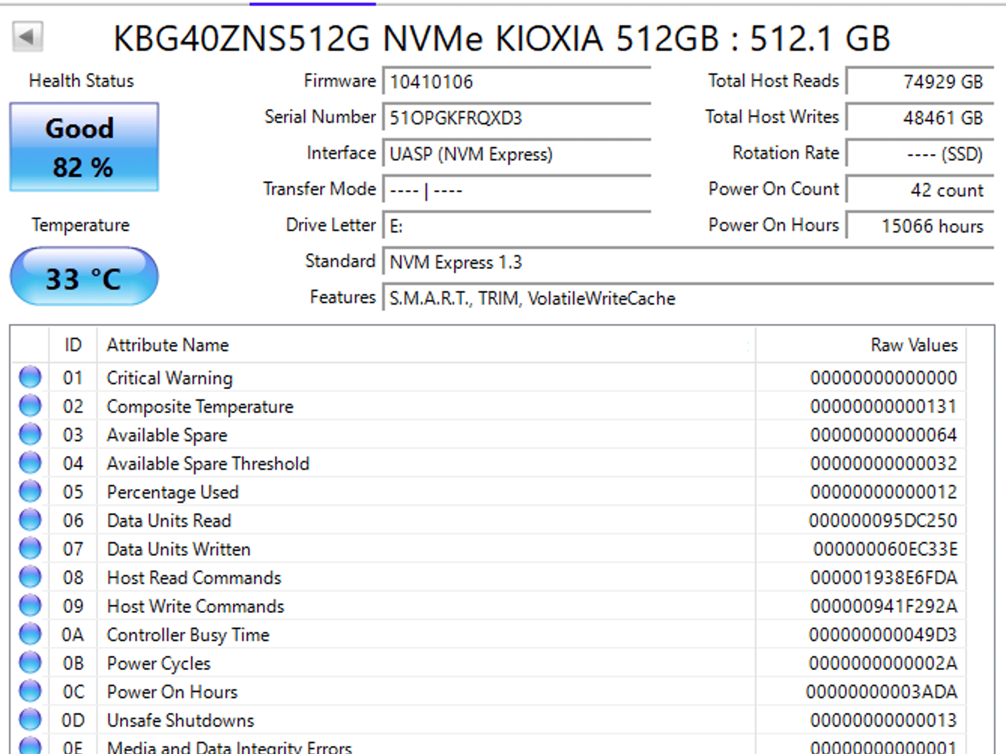 512GB Kioxia BG4 NVMe SSD