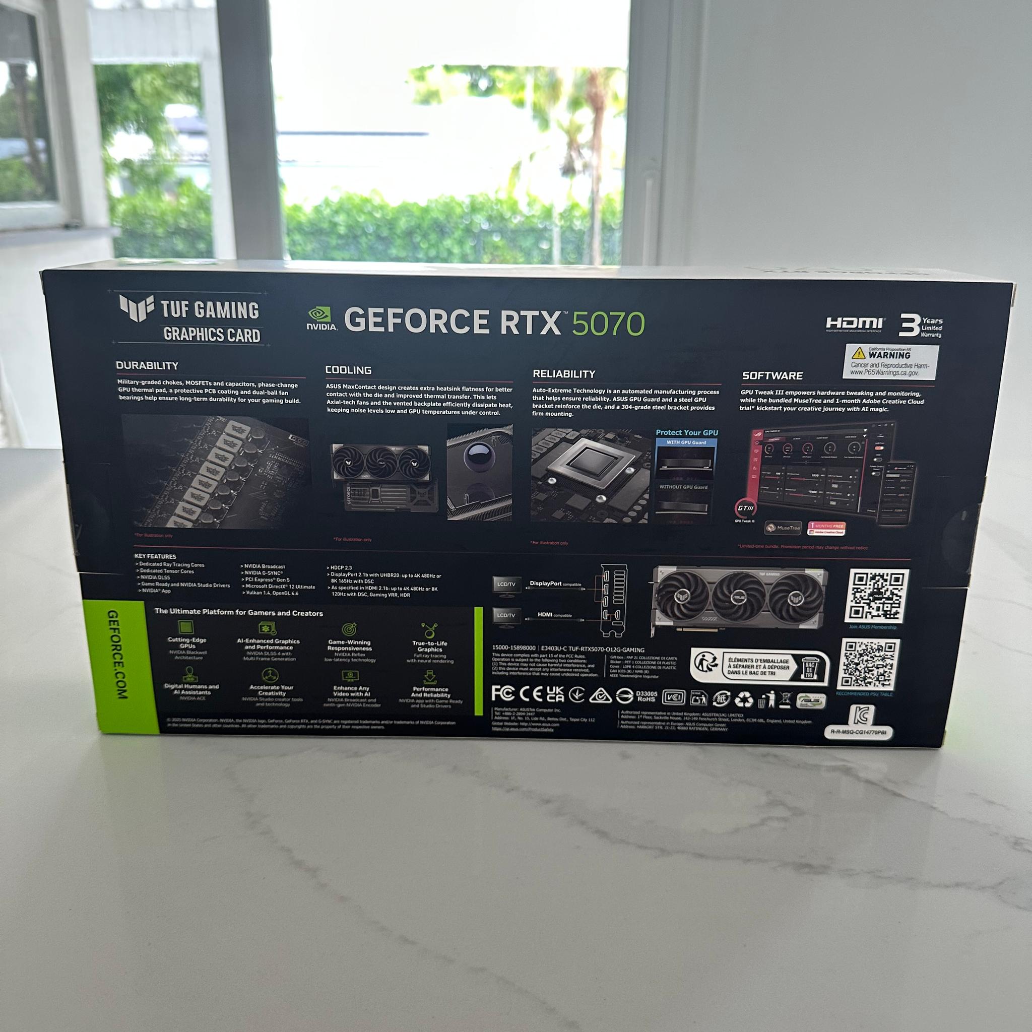 ASUS TUF Gaming GeForce RTX 5070 12GB OC Graphics Card - Brand New Sealed