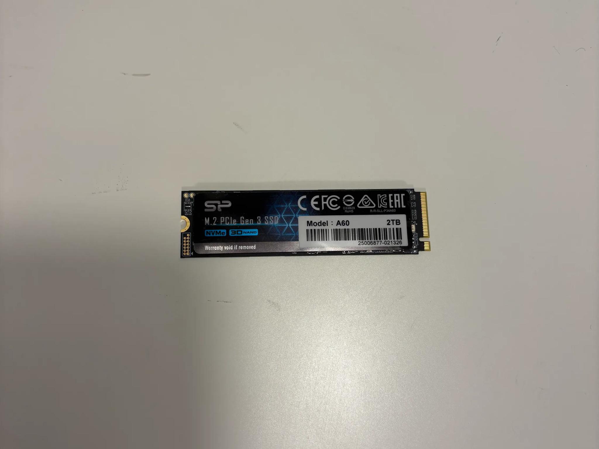 Silicon Power A60 2TB NVME SSD - Gen 3.0x4