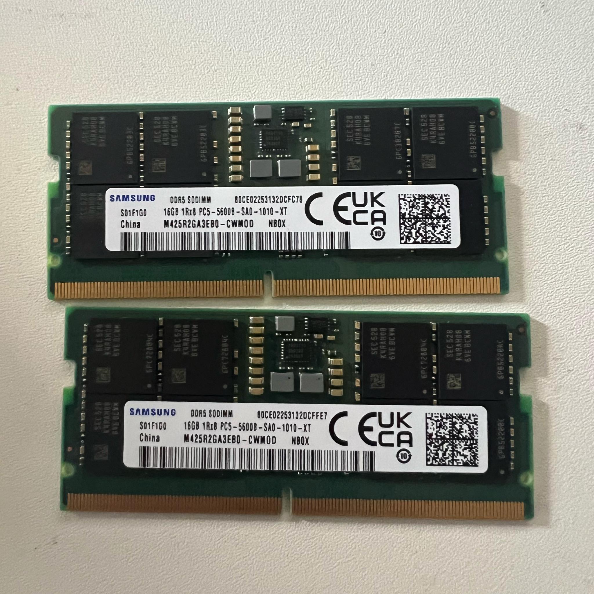Samsung 32GB DDR5 Laptop RAM Kit (2 x 16GB) 5600MHz SODIMM - Brand New Pull