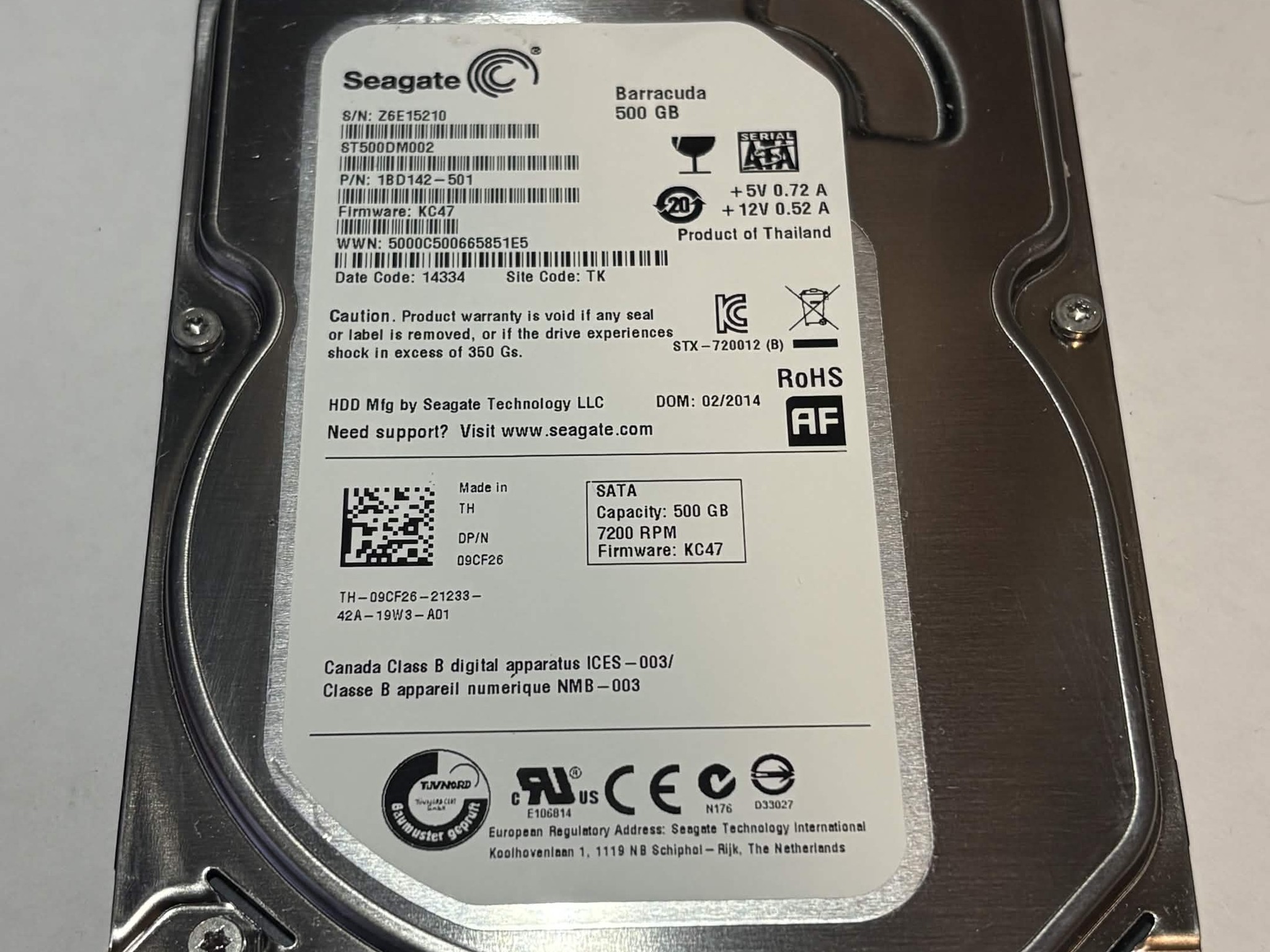 Seagate Barracuda 500GB 7200RPM SATA Hard Drive | Tested & Functional