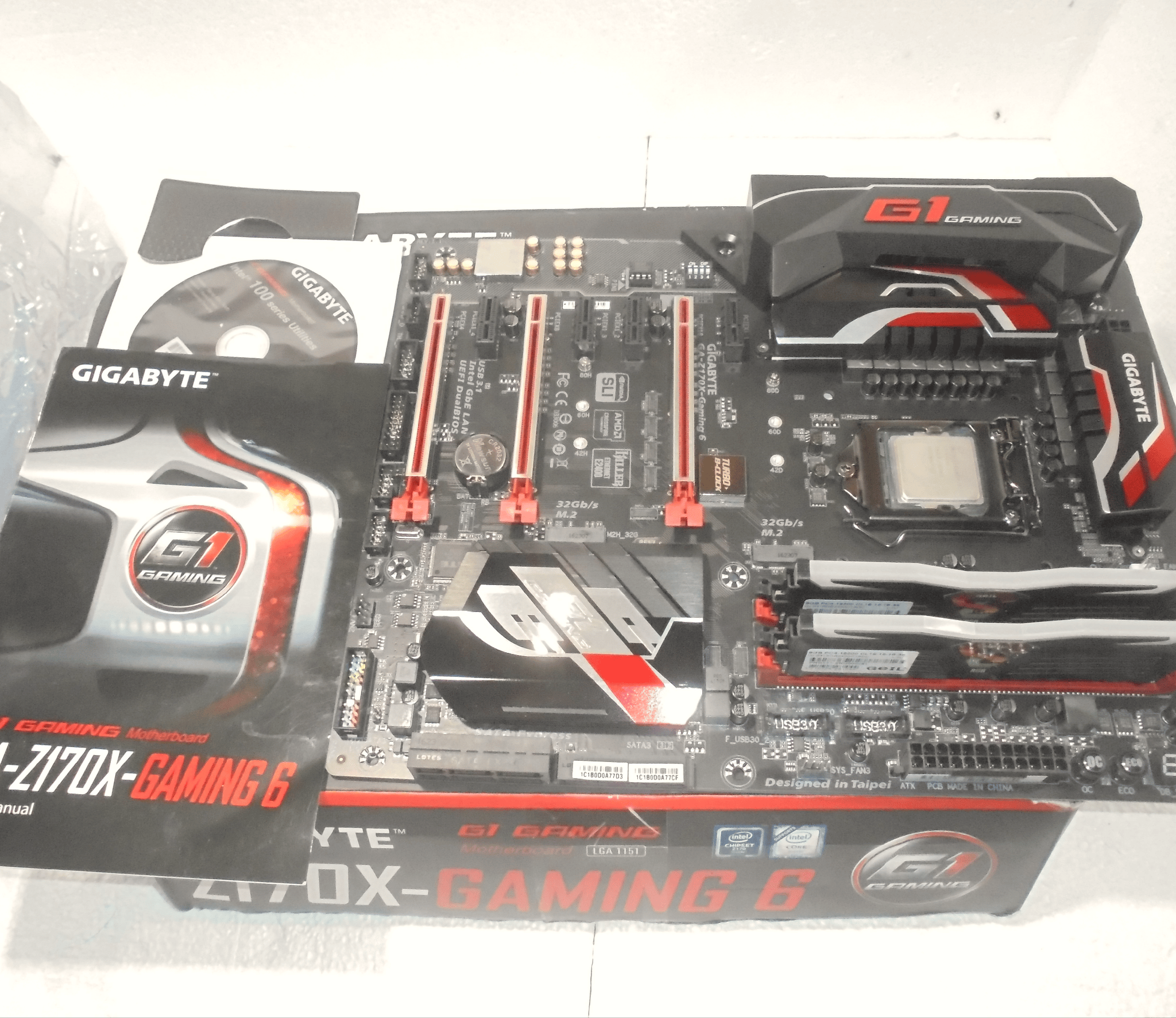 Gigabyte GA-Z170X-Gaming 6/Intel I7-6700K/16GB Asus Aura Ram/Original box