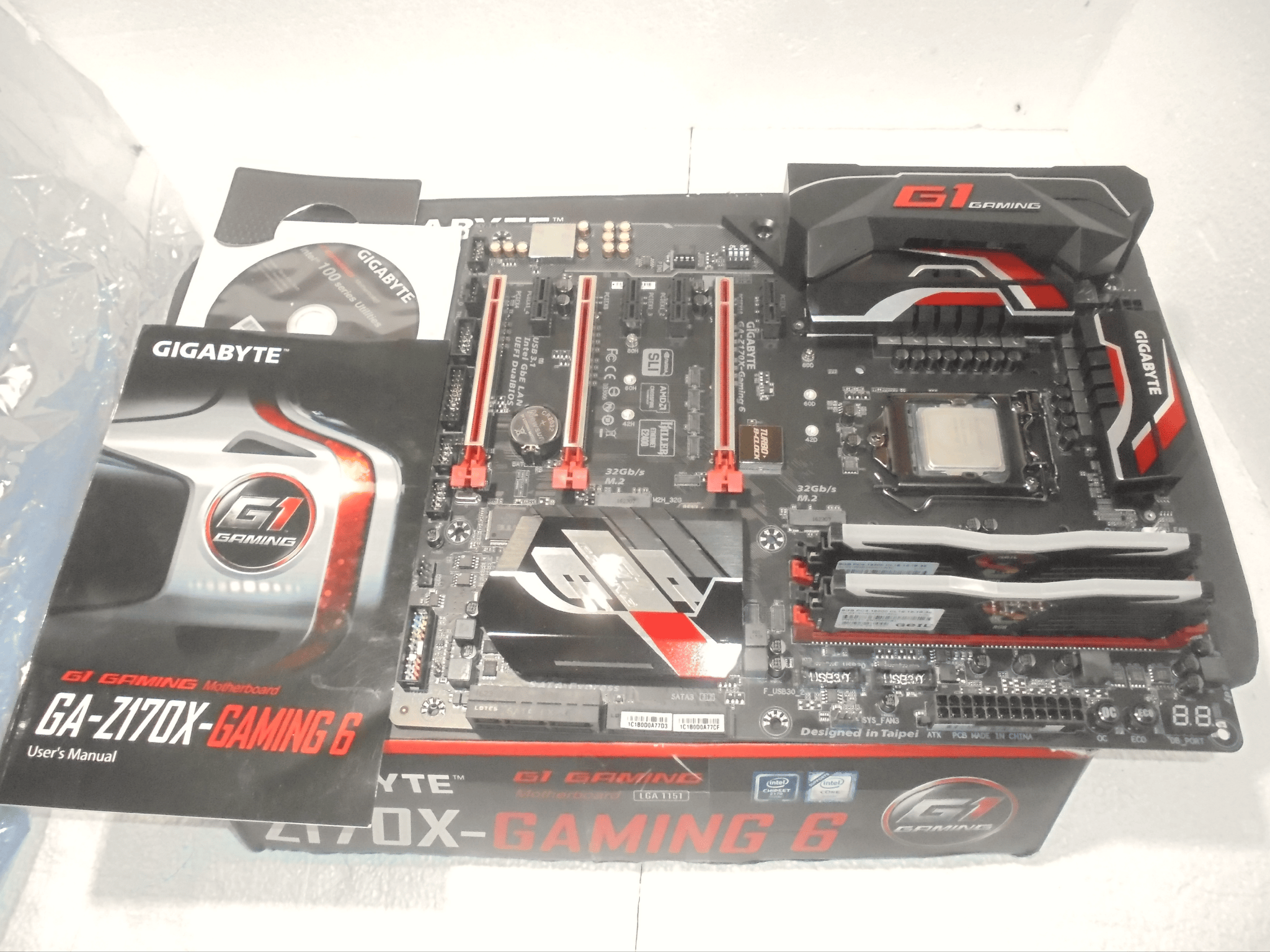 Gigabyte GA-Z170X-Gaming 6/Intel I7-6700K/16GB Asus Aura Ram/Original box