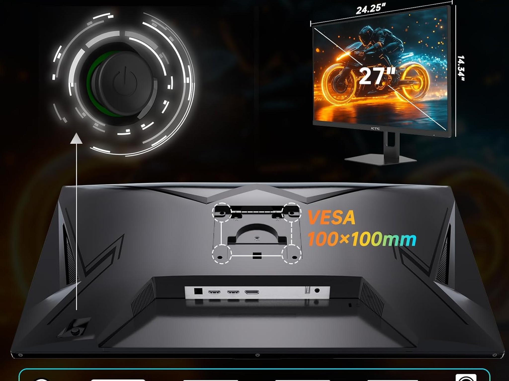 KTC H27E22P 27" 280Hz Gaming Monitor 1ms FHD VA FreeSync G-Sync HDR - NEW SEALED