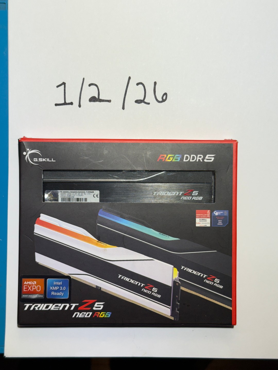 G.SKILL Trident Z5 Neo RGB 64GB (2×32GB) DDR5-6000 CL30 EXPO/XMP