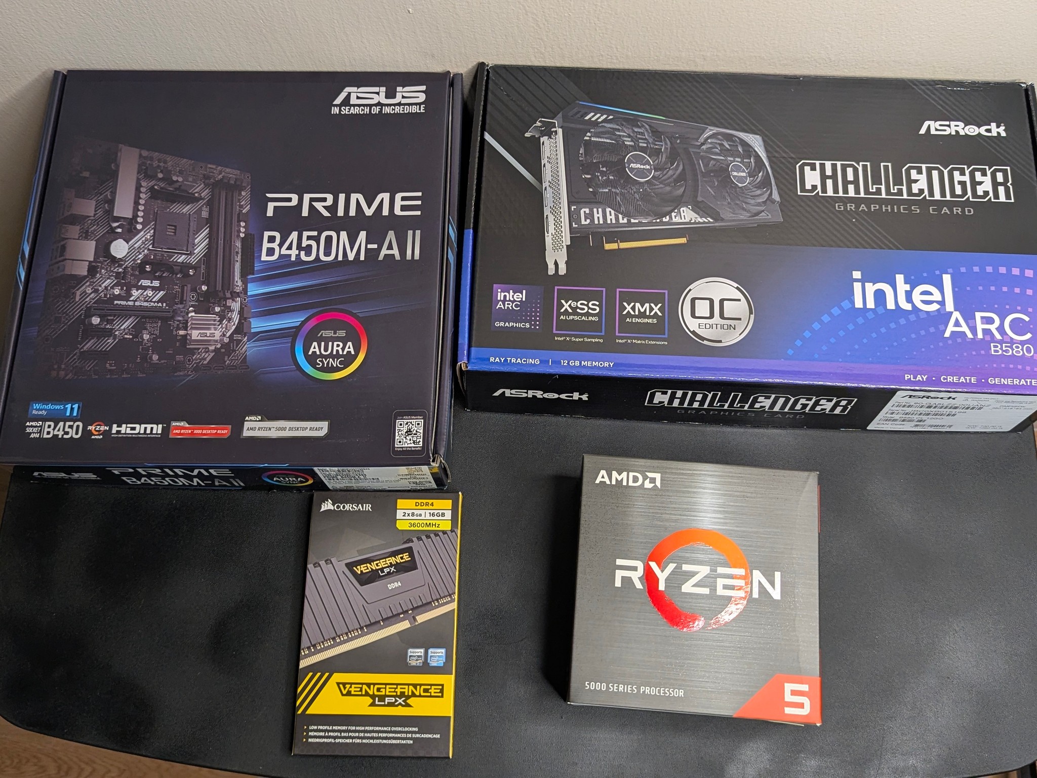 Gaming PC |Ryzen 5 5600X | 1.14TB SSD |ARC B580 OC 12GB | 16GB DDR4 LPX | B450M A2 | 1440p/1080p