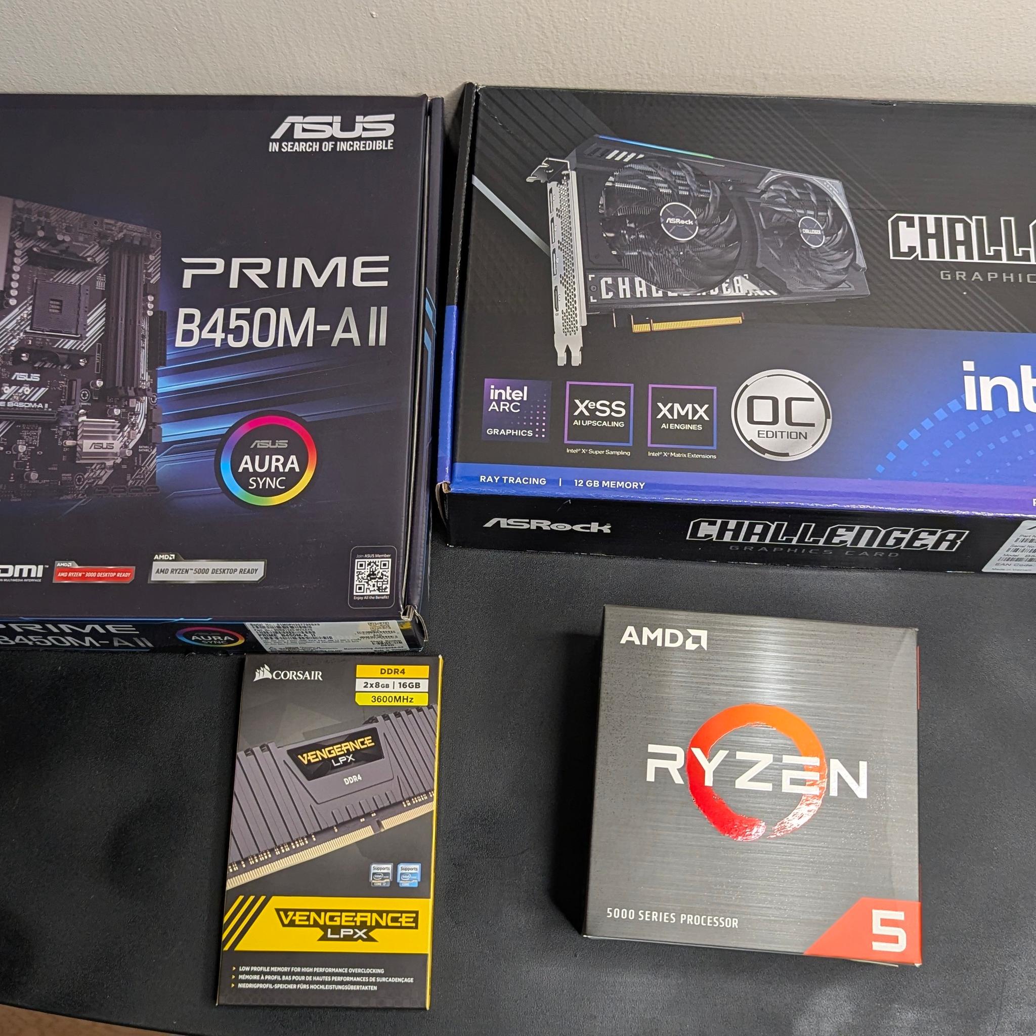 Gaming PC |Ryzen 5 5600X | 1.14TB SSD |ARC B580 OC 12GB | 16GB DDR4 LPX | B450M A2 | 1440p/1080p
