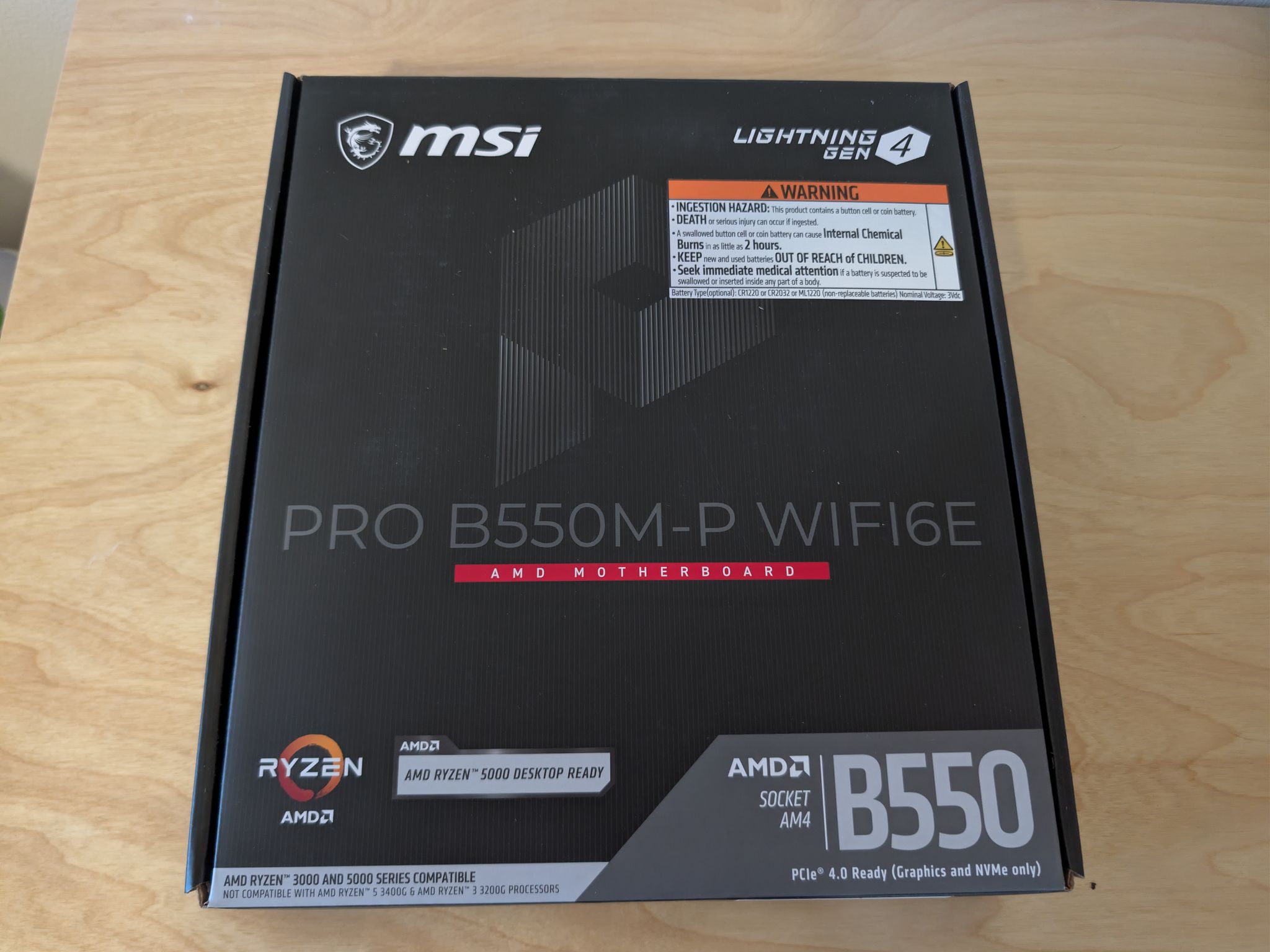 MSI PRO B550M-P WIFI6E AM4 Micro-ATX Motherboard – Wi-Fi 6E, PCIe 4.0, Dual M.2