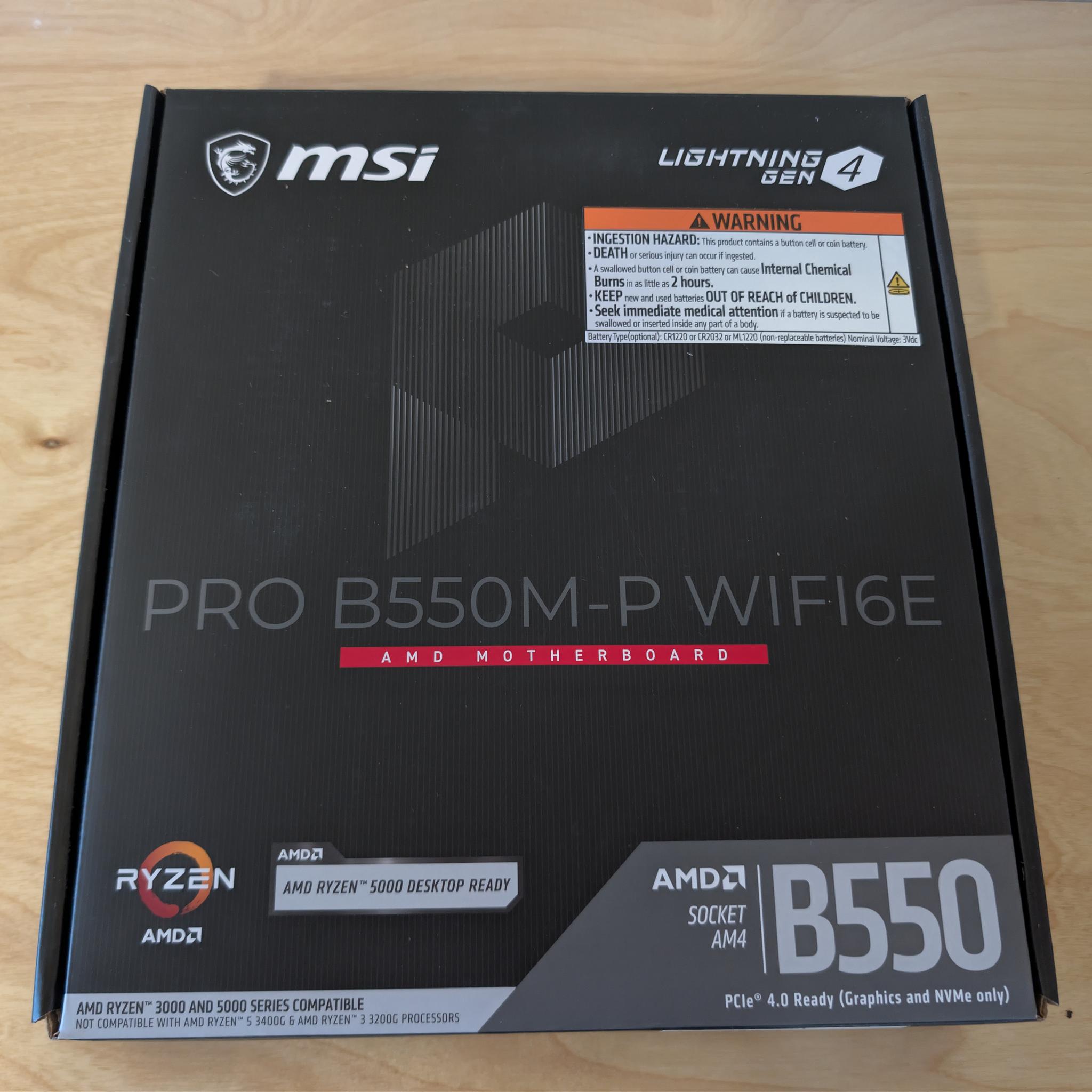 MSI PRO B550M-P WIFI6E AM4 Micro-ATX Motherboard – Wi-Fi 6E, PCIe 4.0, Dual M.2