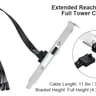 PC Power Button Extension Cable Full Height PCIe Bracket (30cm) 9 Pin Front Panel Header Adapter