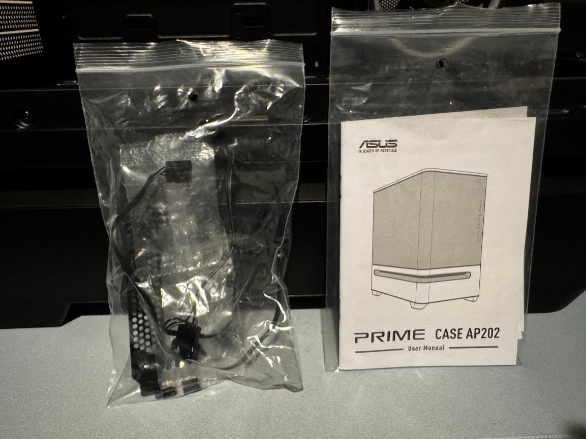 Title: ASUS Prime AP202 ARGB Panoramic mATX Case - Black – Like New
