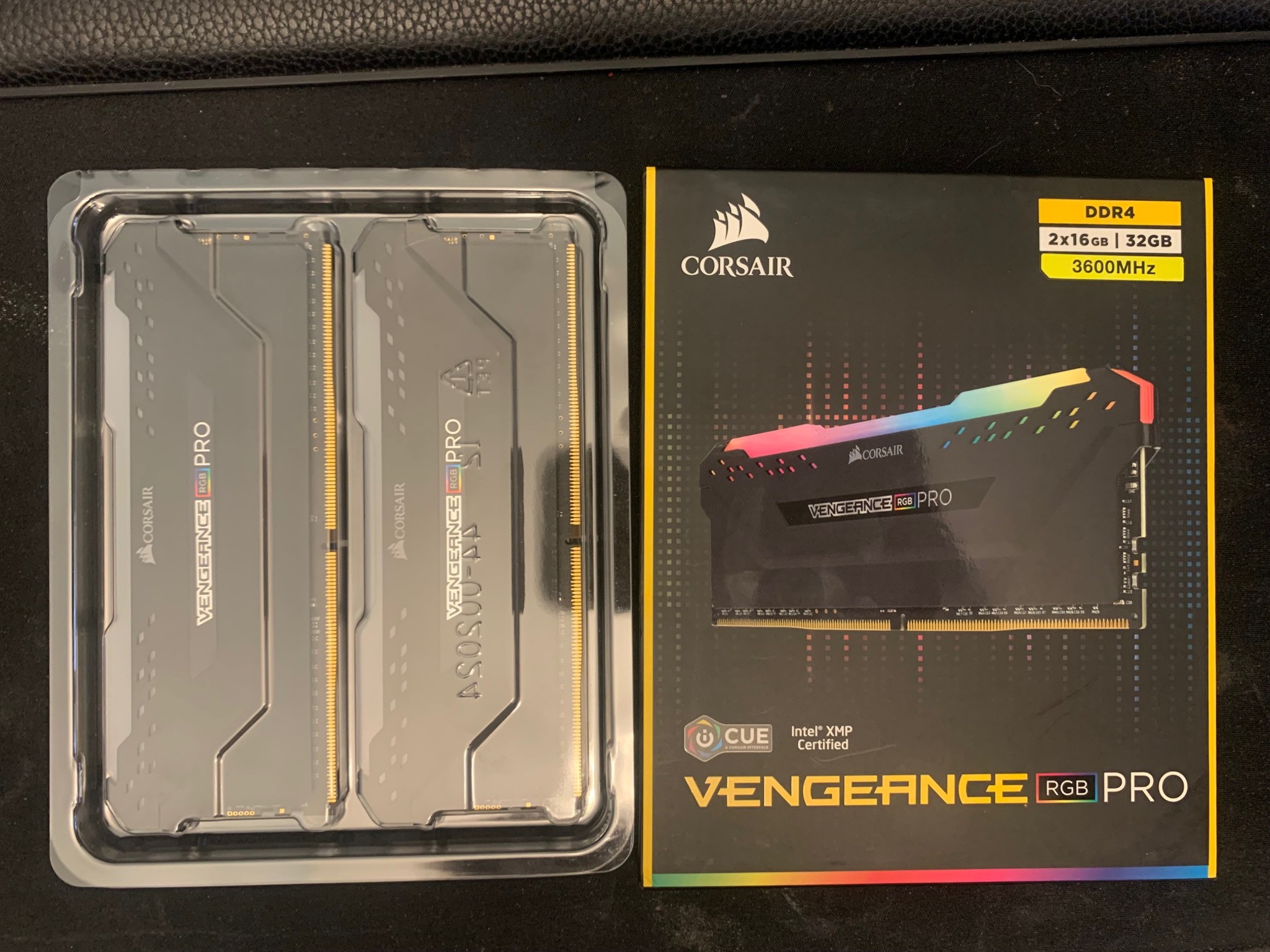 CORSAIR - VENGEANCE RGB PRO 32GB (2x16GB) DDR4 3600MHz C18 UDIMM Desktop Memory - Black
