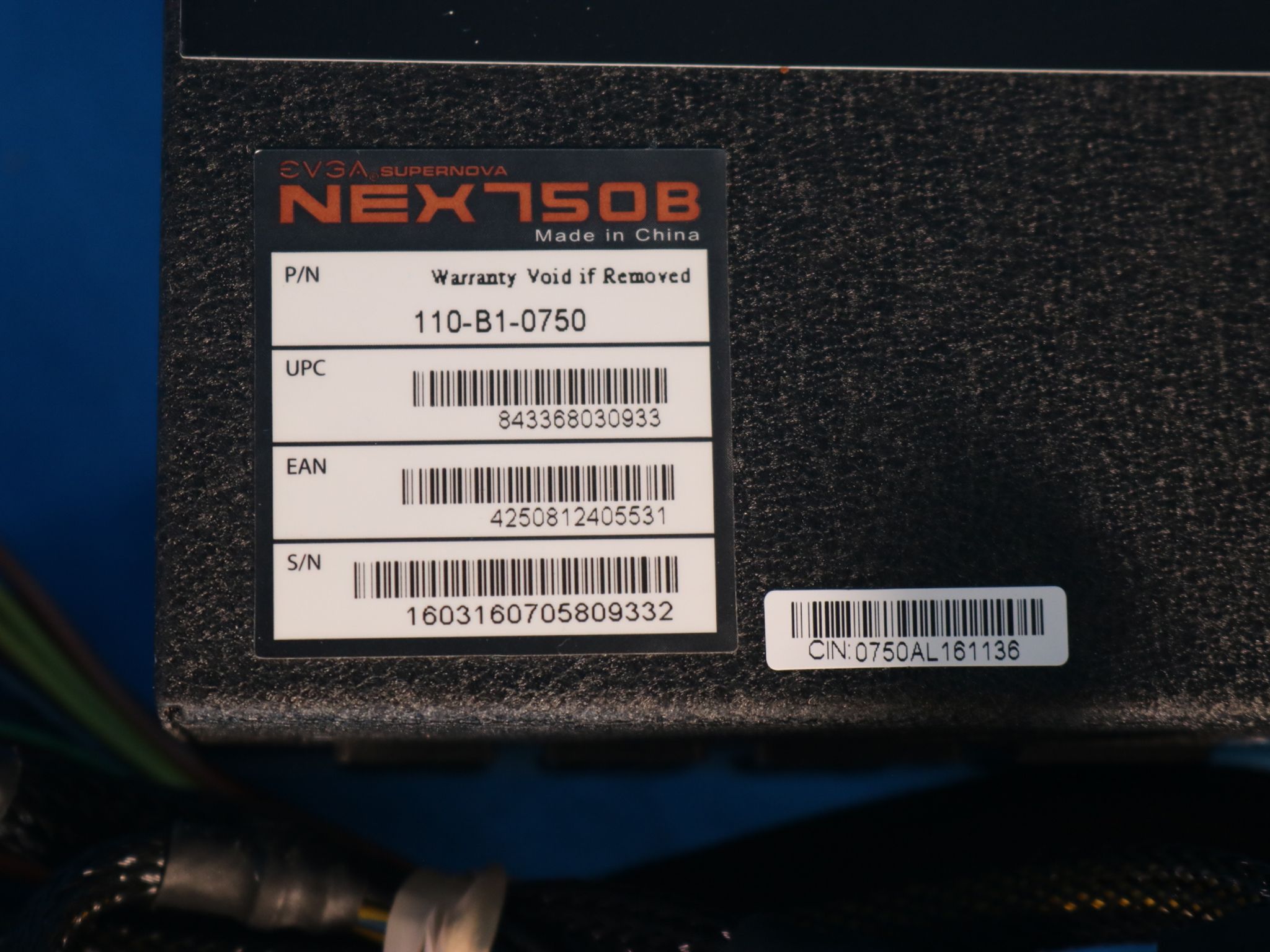 EVGA SuperNOVA NEX750B 750W Semi-Modular 80 PLUS Bronze ATX Desktop PSU 110-B1-0750