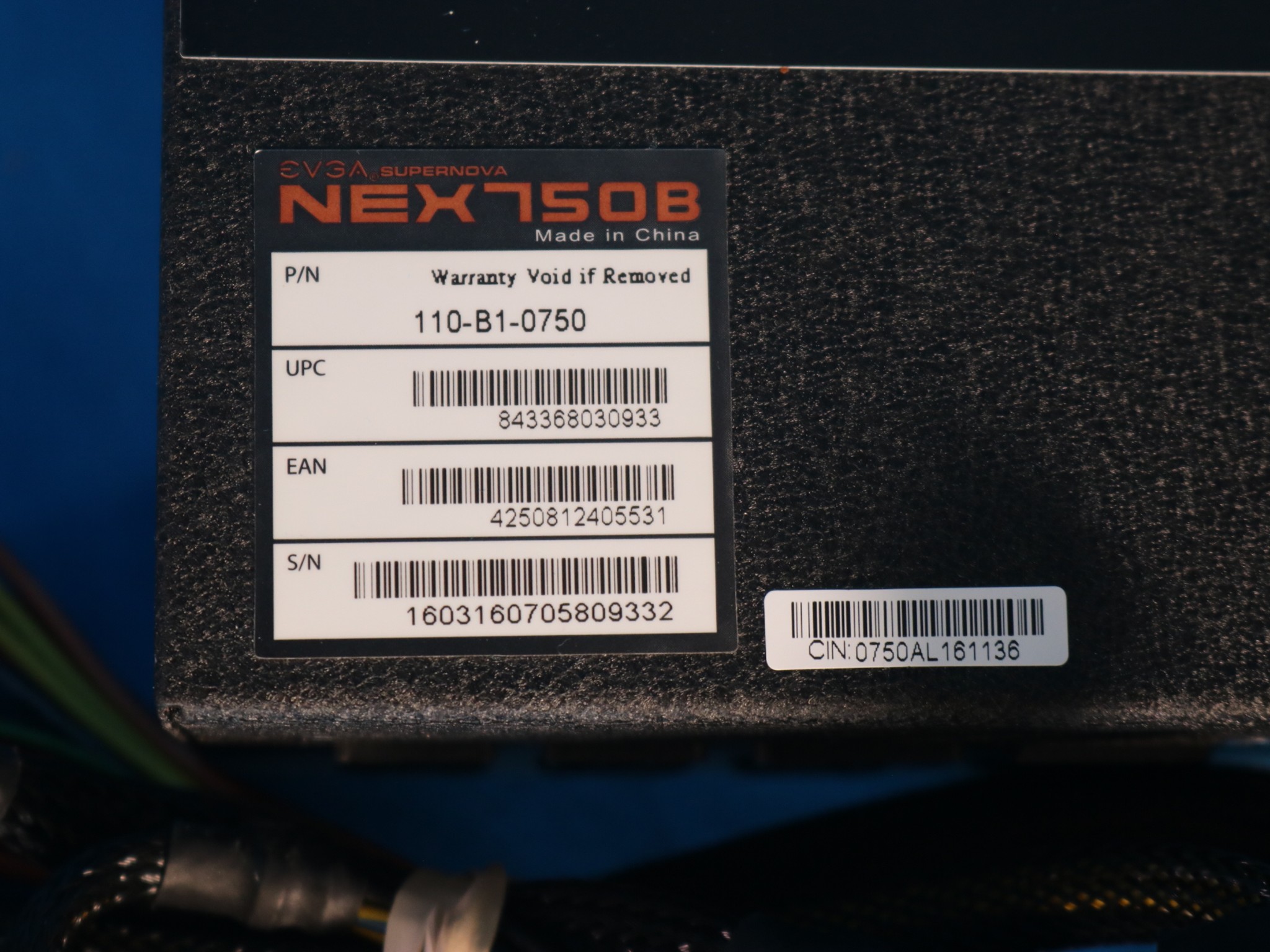 EVGA SuperNOVA NEX750B 750W Semi-Modular 80 PLUS Bronze ATX Desktop PSU 110-B1-0750
