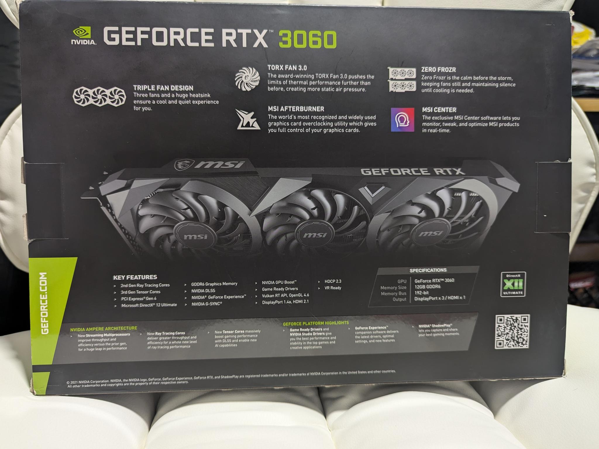 MSI Ventus 3x NVIDIA GeForce RTX 3060 OC