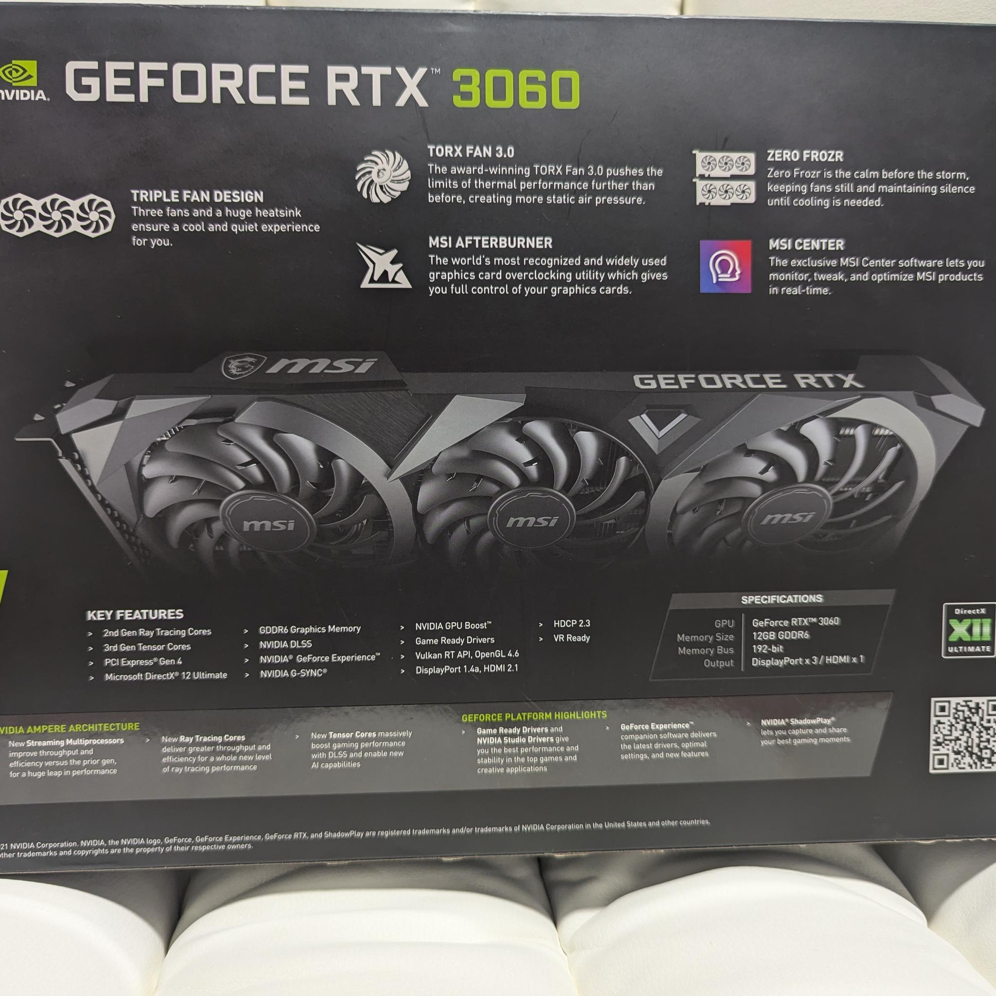 MSI Ventus 3x NVIDIA GeForce RTX 3060 OC