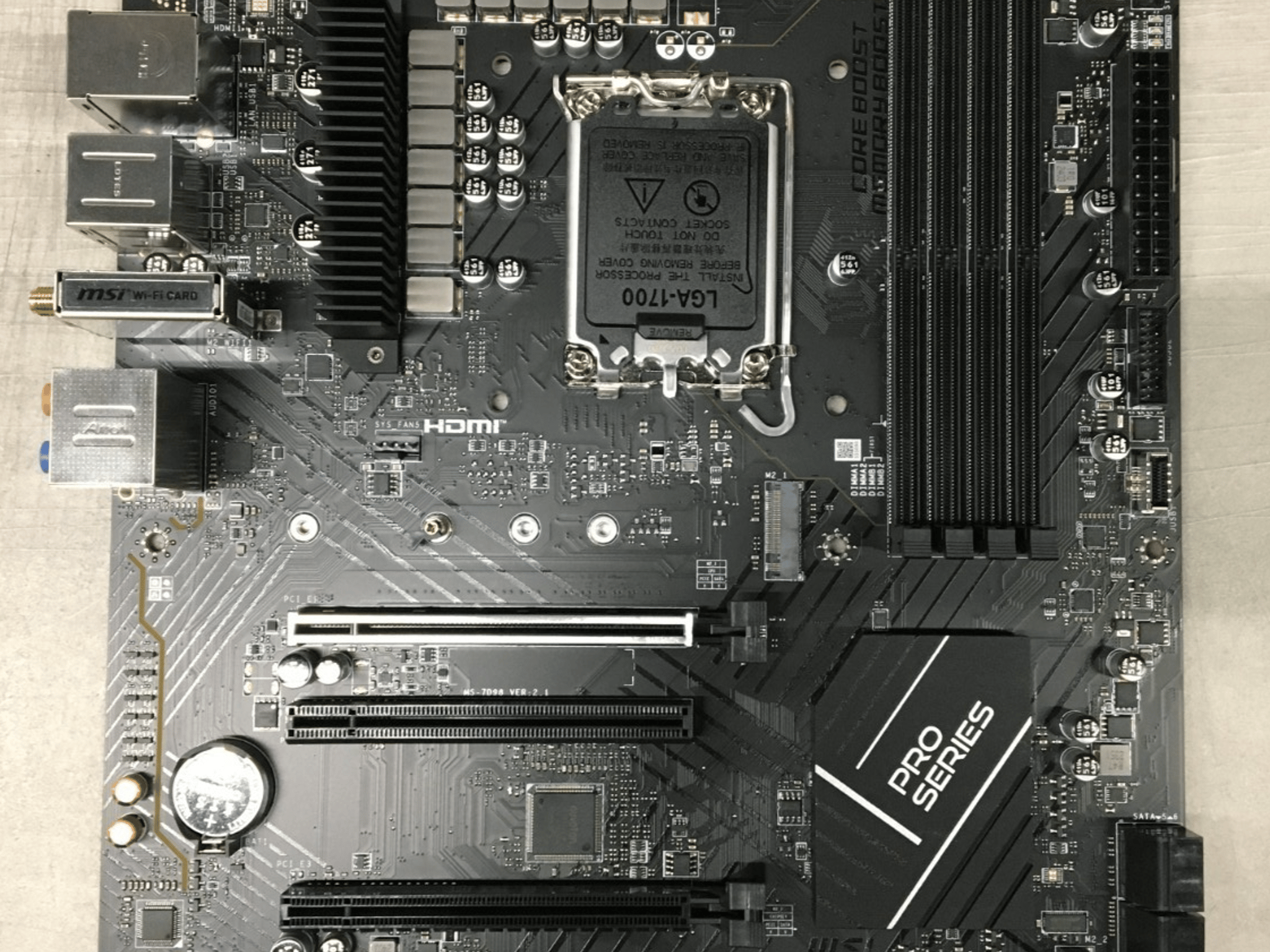 Open Box - MSI PRO B760-VC WIFI LGA 1700 DDR5 ATX Motherboard IO included.