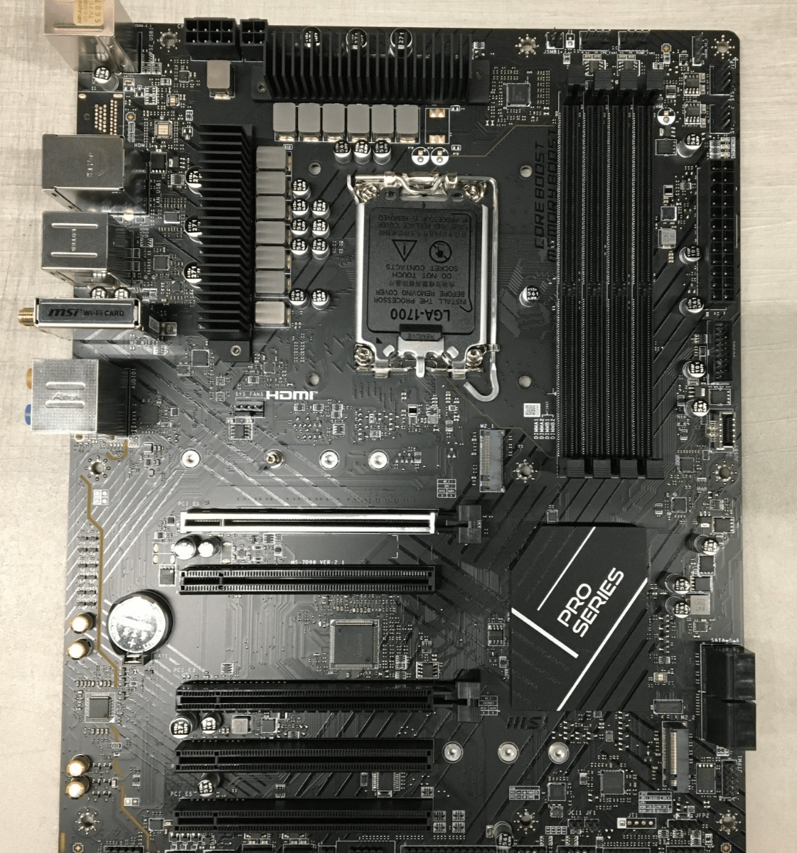 Open Box - MSI PRO B760-VC WIFI LGA 1700 DDR5 ATX Motherboard IO included.