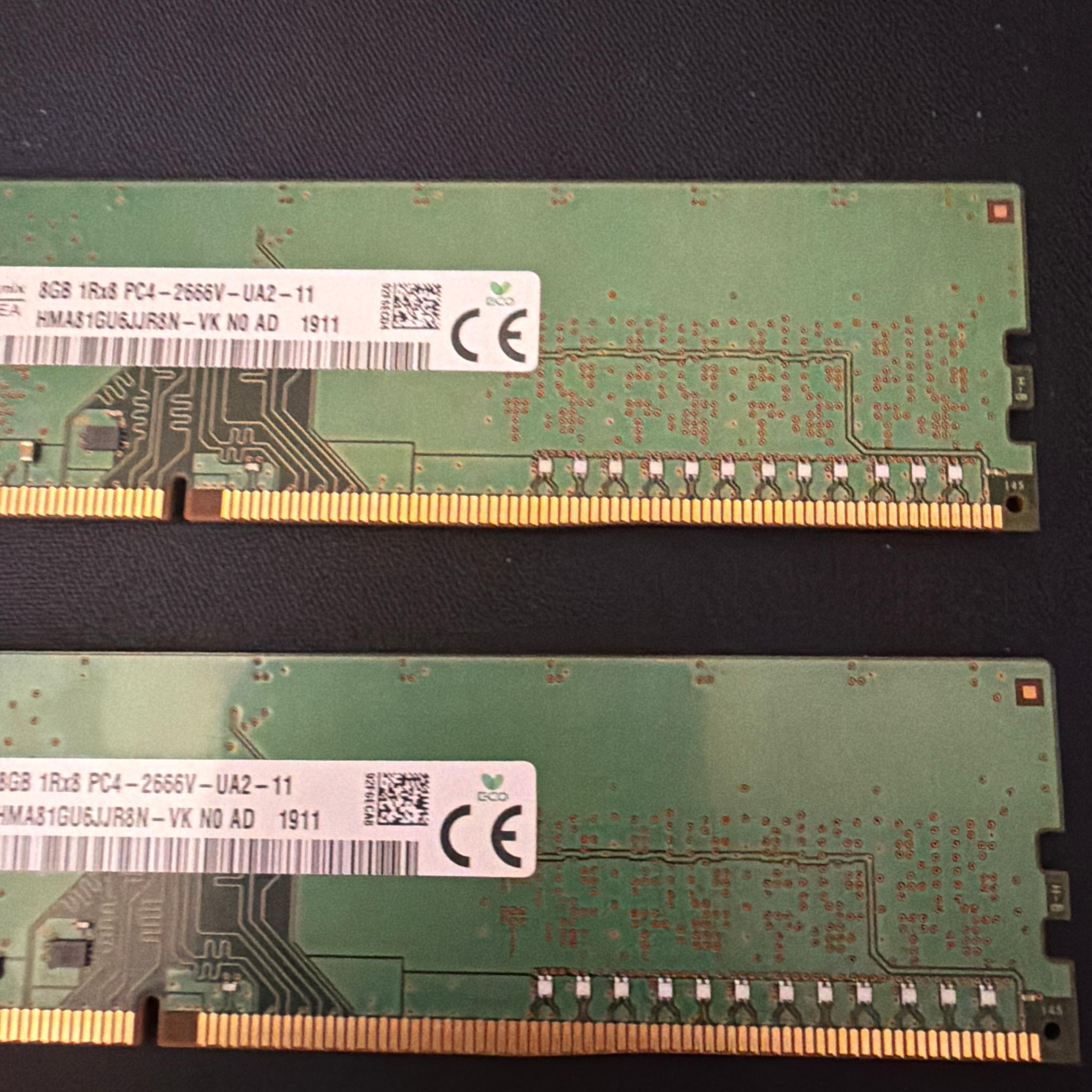 16GB DDR4 RAM 2x8GB SK Hynix 2666 DDR4 DIMM RAM