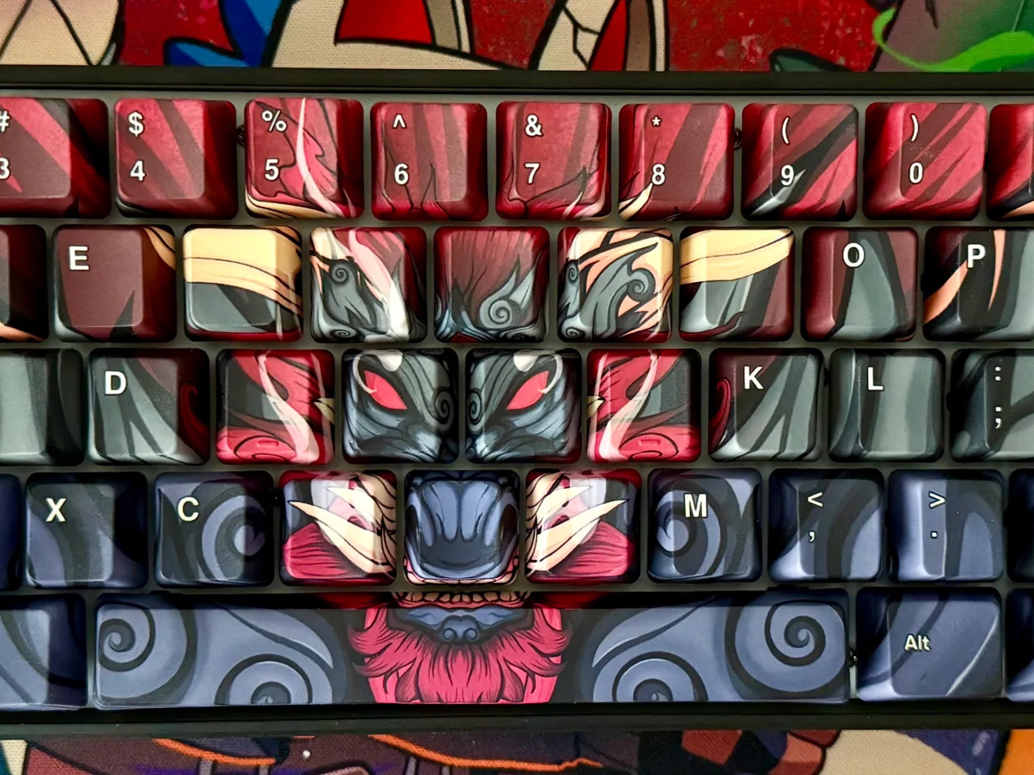 AlpheriorKeys Hayabusa 60% Mechanical RGB Keyboard (Red Oni Dragon)