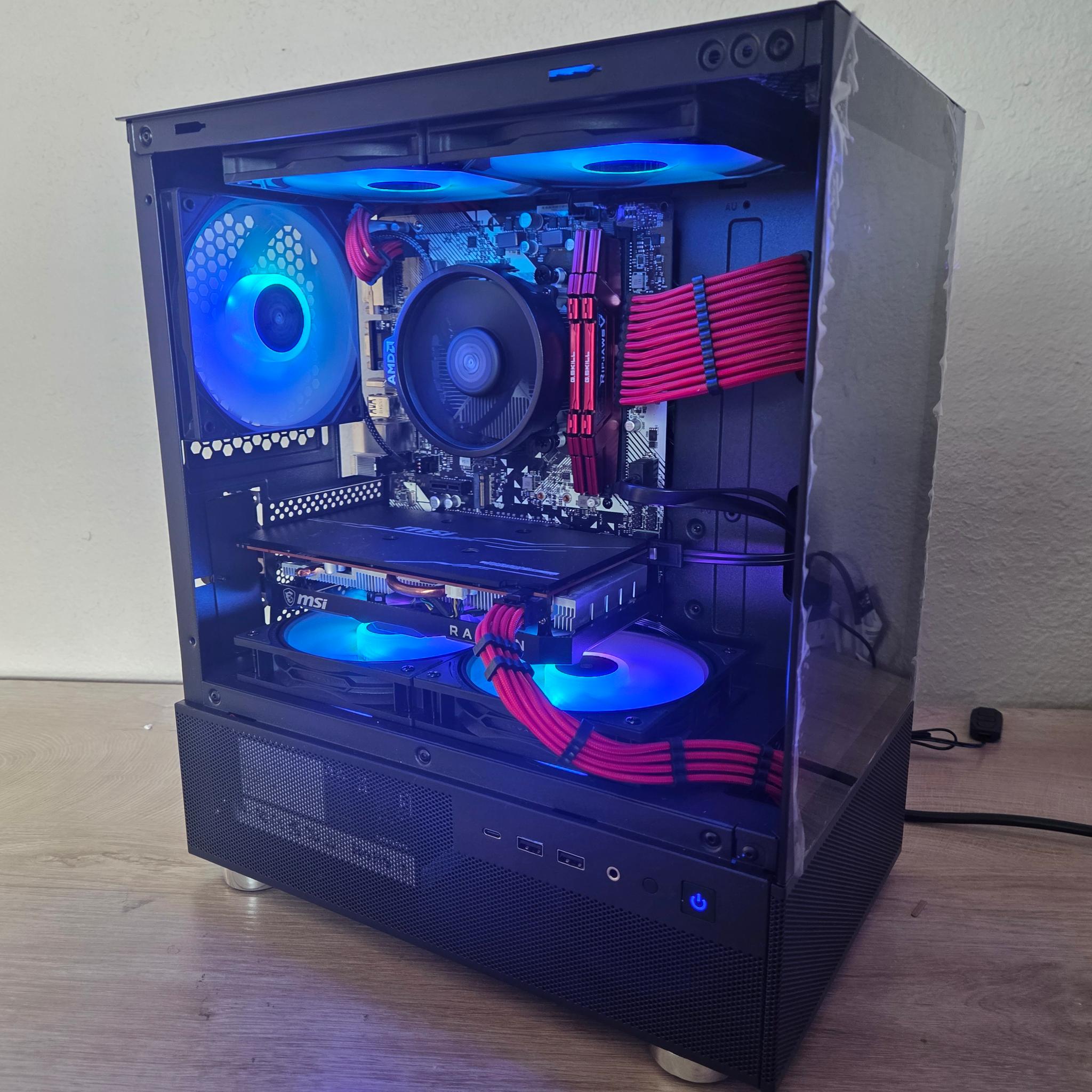 AMD Red Reaper – Ryzen 7 2700X | RX 6600 | 16GB RAM | Red & Black
