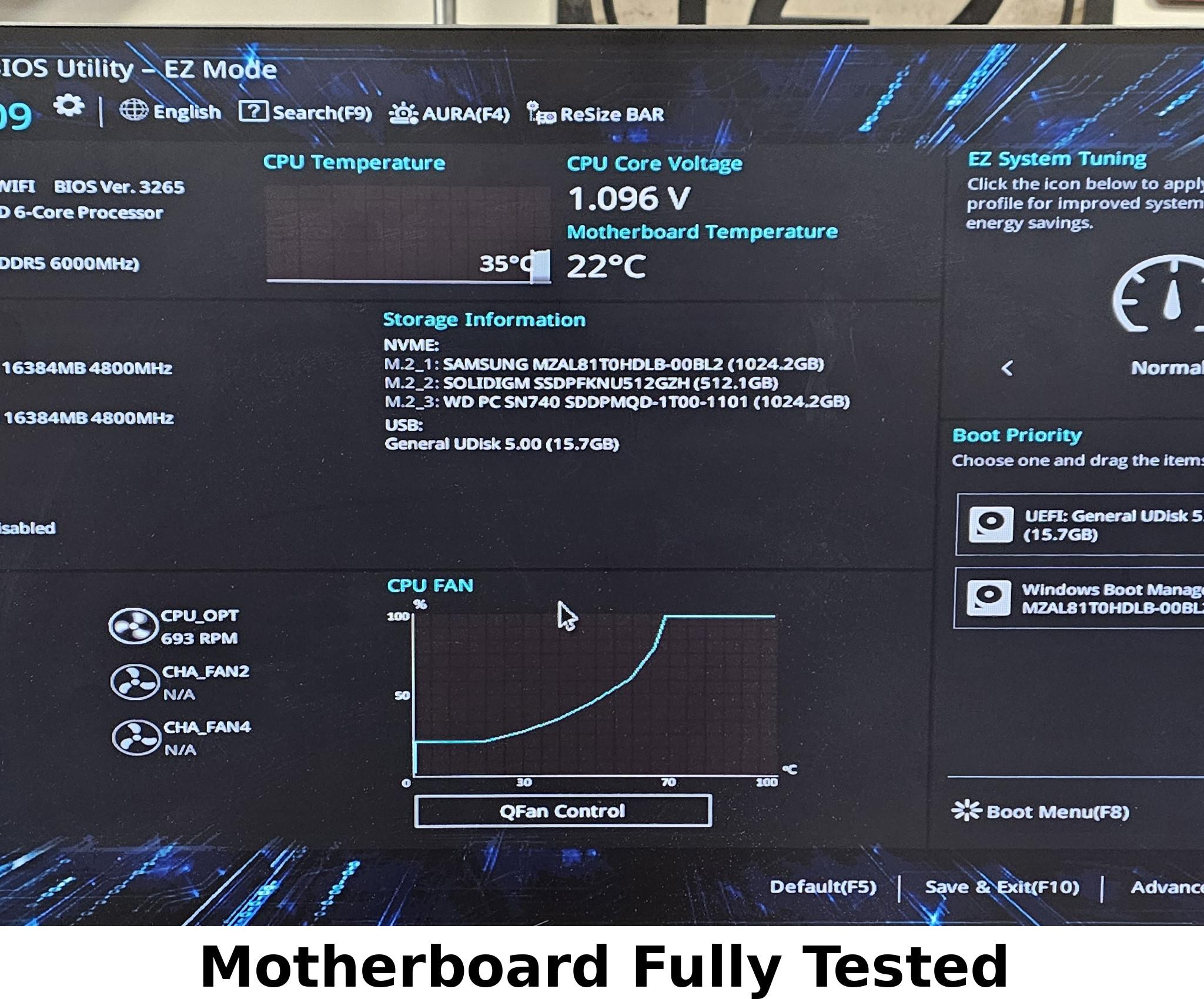 ASUS B650E MAX Gaming WIFI AM5 DDR5 ATX Motherboard