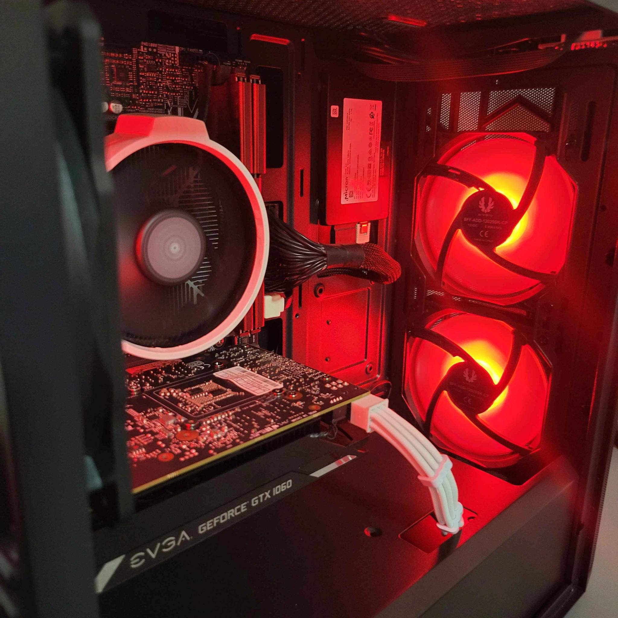 Red, White and Black E-Sports Machine! Ryzen 5*, GTX 1060 6GB, 16GB, 1TB Total Storage, Wi-Fi + BT