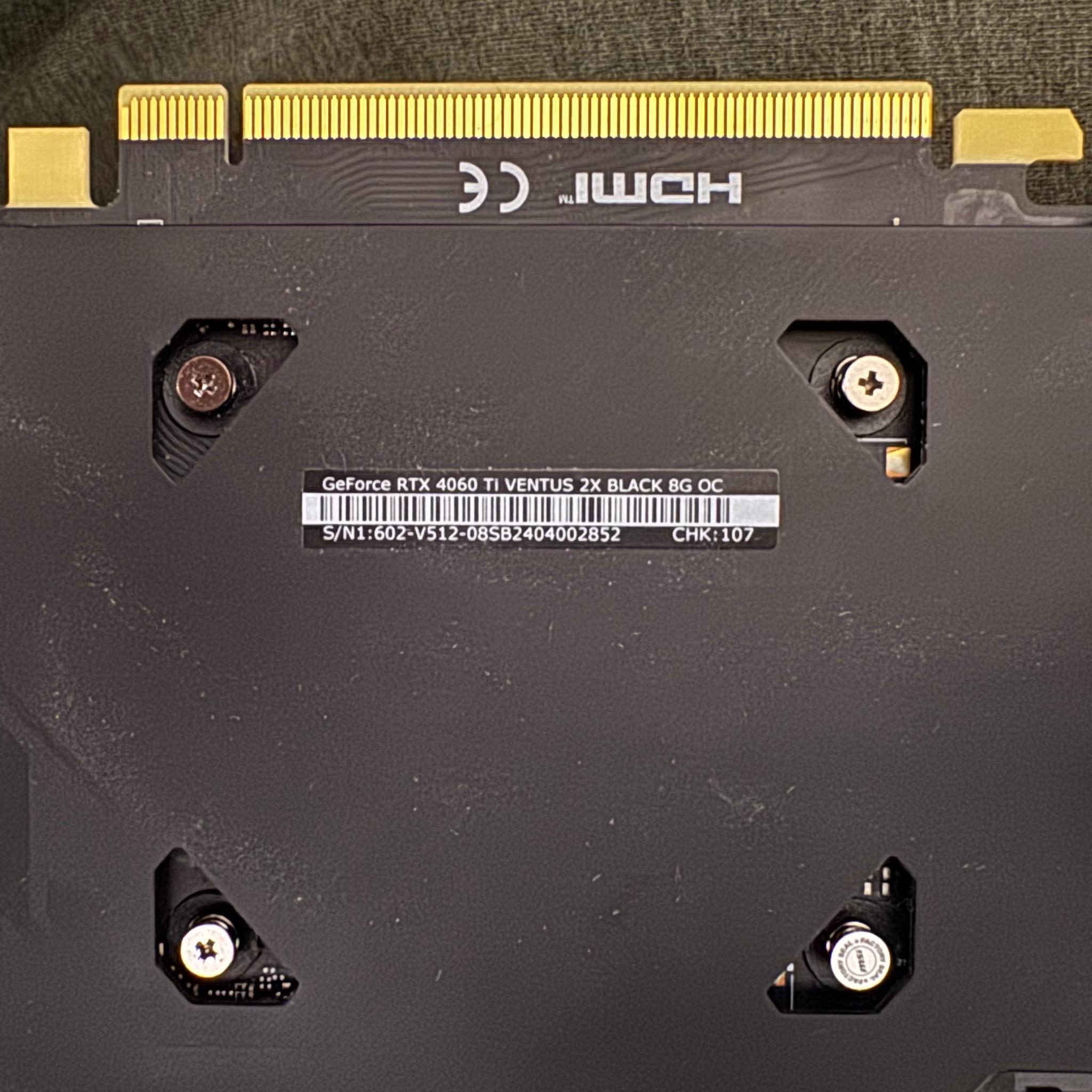MSI NVIDIA® GeForce RTX™ 4060 Ti Ventus 2x Black OC 8GB
