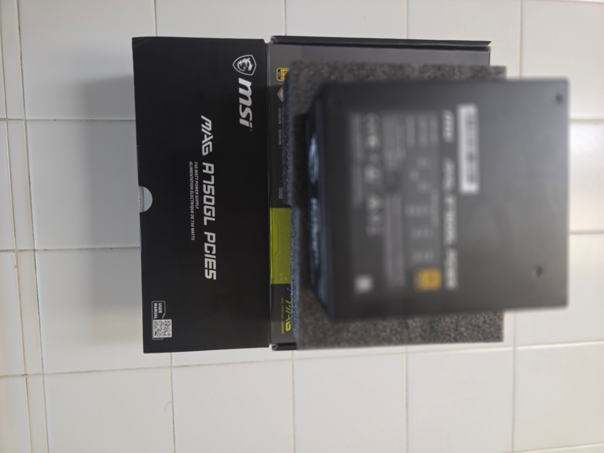 "NEW" MSI MAG A750GL PCIE5 750W Power Supply (BLOCK ONLY - NO CABLES)