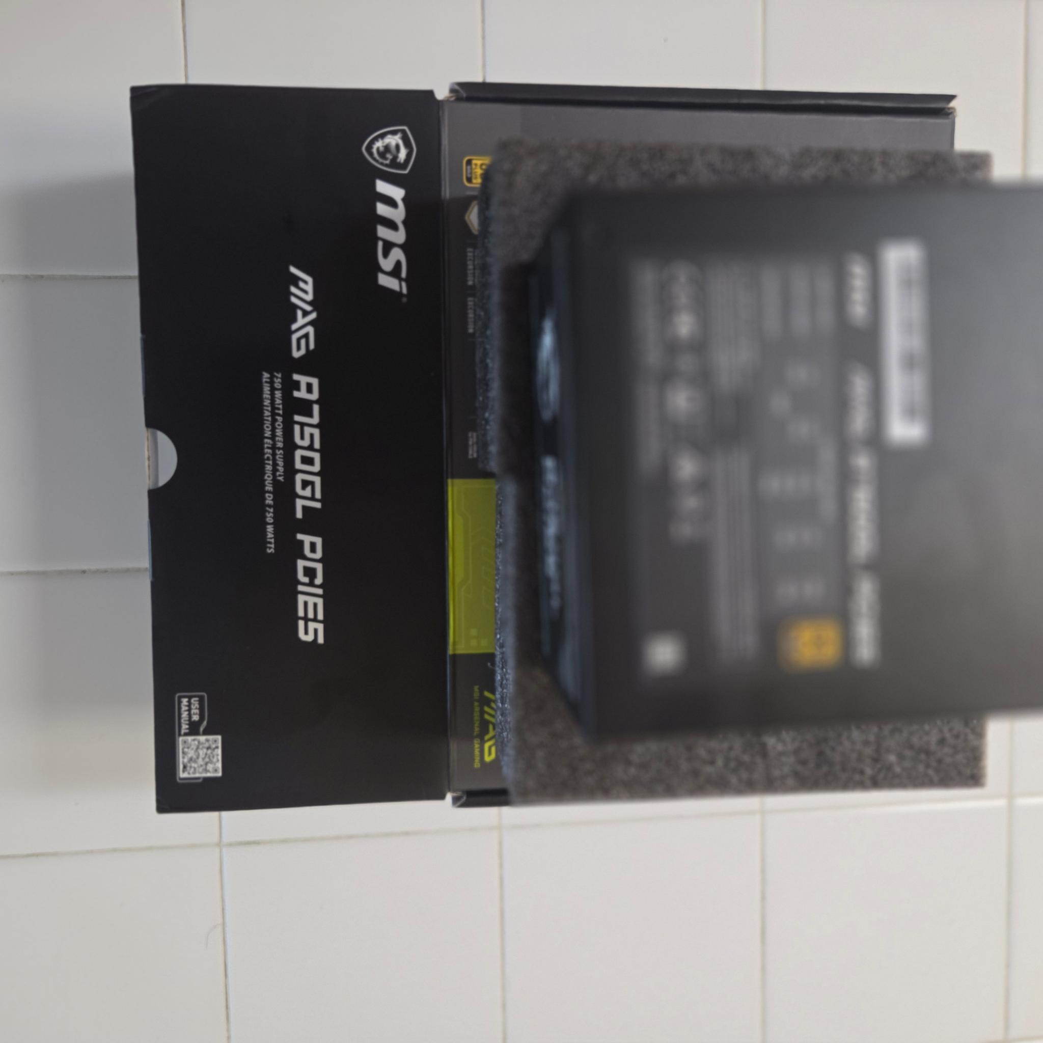 "NEW" MSI MAG A750GL PCIE5 750W Power Supply (BLOCK ONLY - NO CABLES)