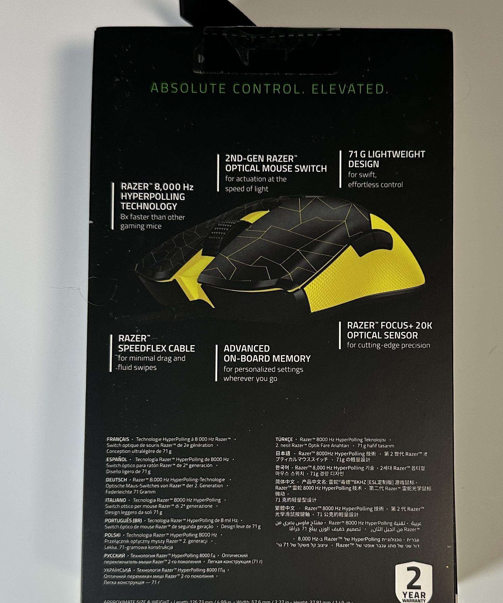 Razer Viper 8KHz ultralight ambidextrous wired gaming mouse ESL edition, sealed