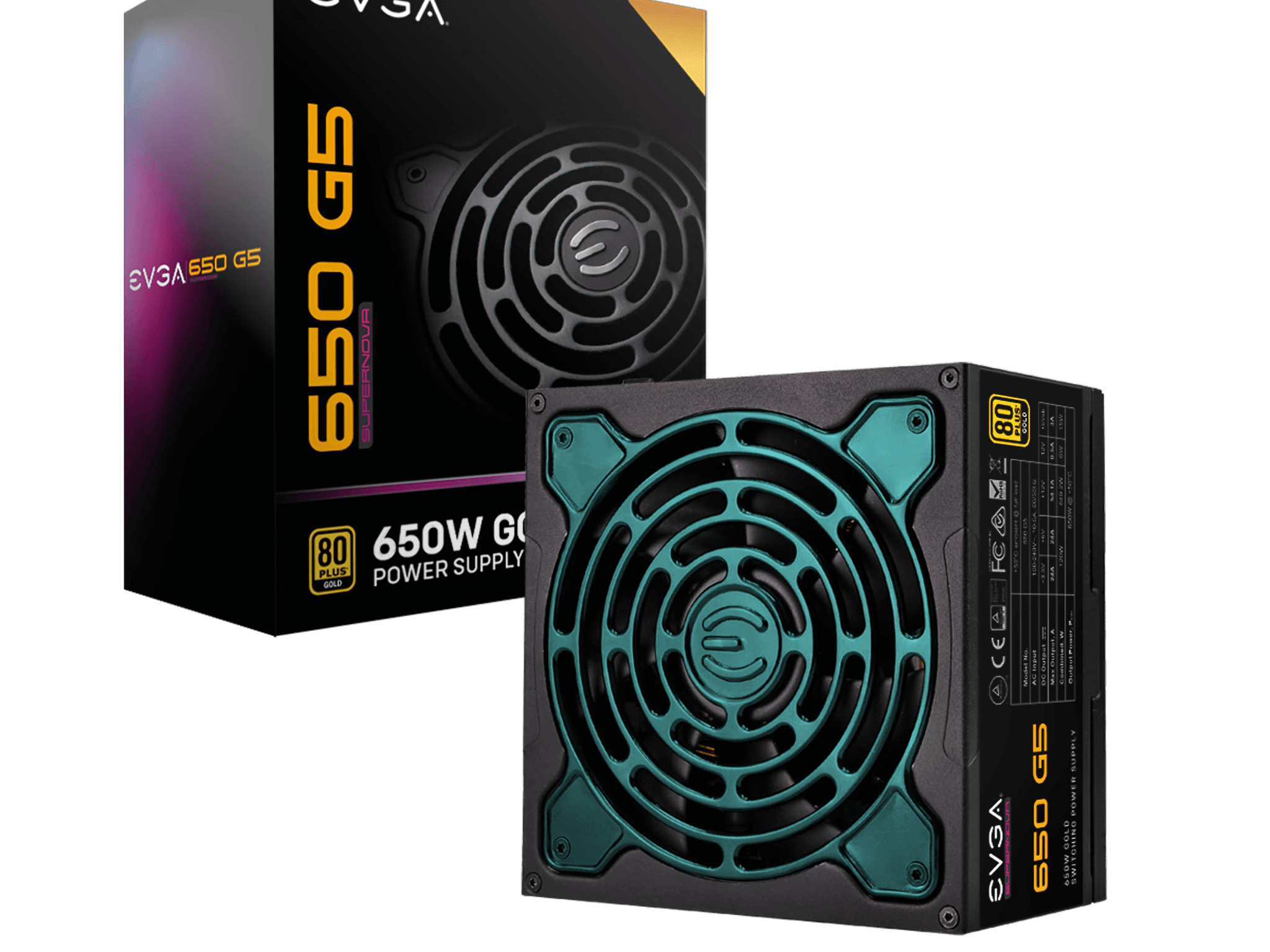 EVGA SuperNOVA 650 G5, 80 Plus Gold 650W, Fully Modular, Power Supply 220-G5-0650-X1