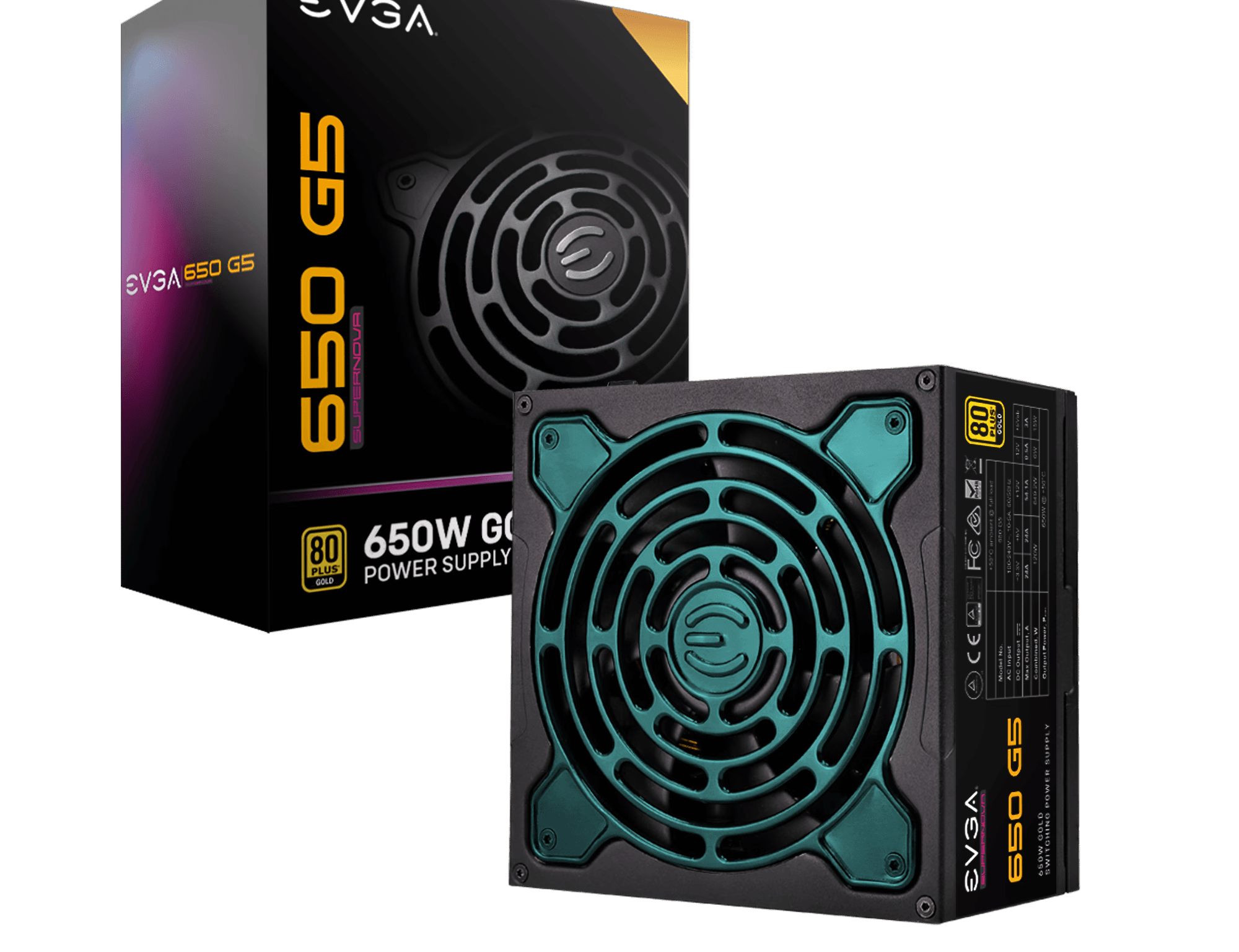 EVGA SuperNOVA 650 G5, 80 Plus Gold 650W, Fully Modular, Power Supply 220-G5-0650-X1