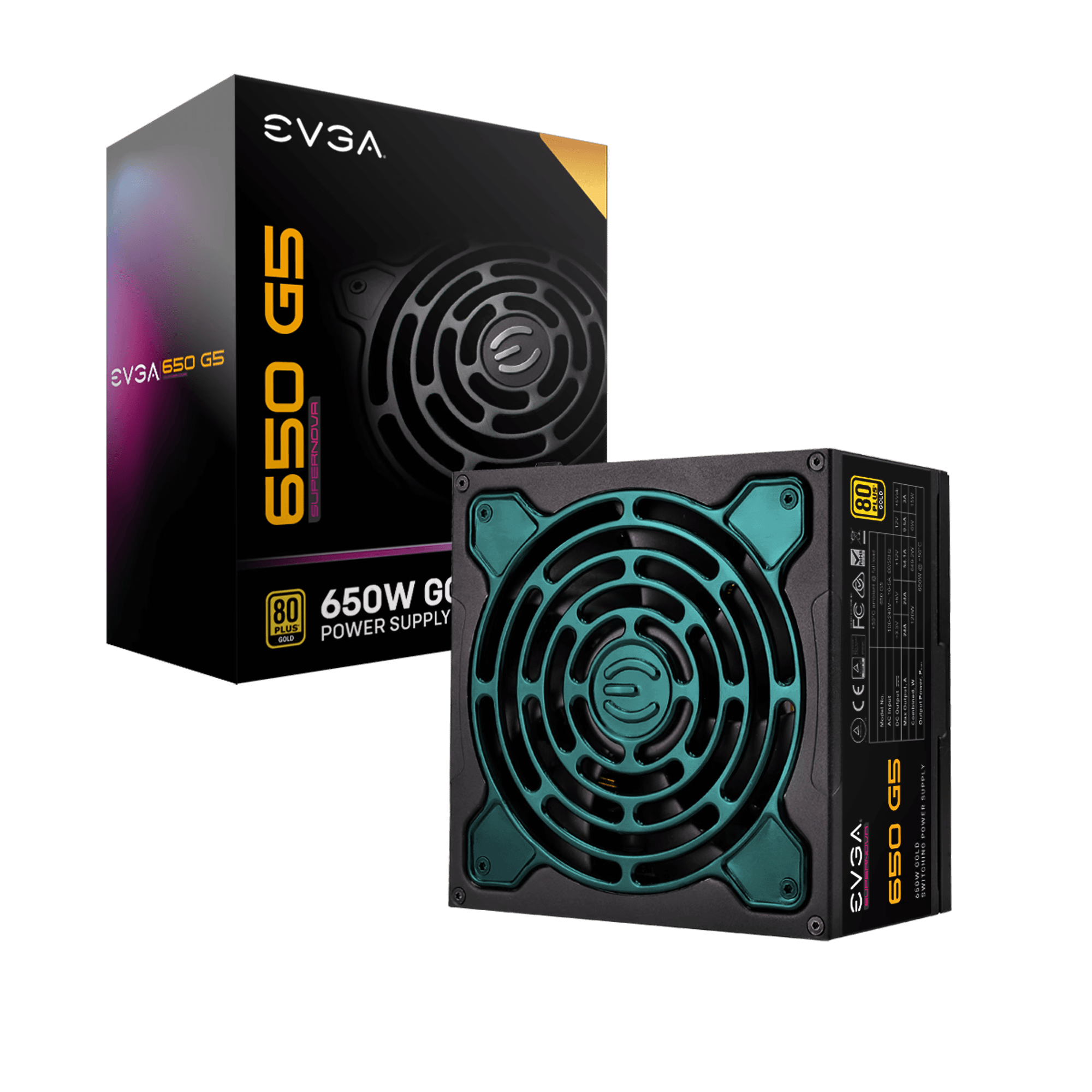 EVGA SuperNOVA 650 G5, 80 Plus Gold 650W, Fully Modular, Power Supply 220-G5-0650-X1