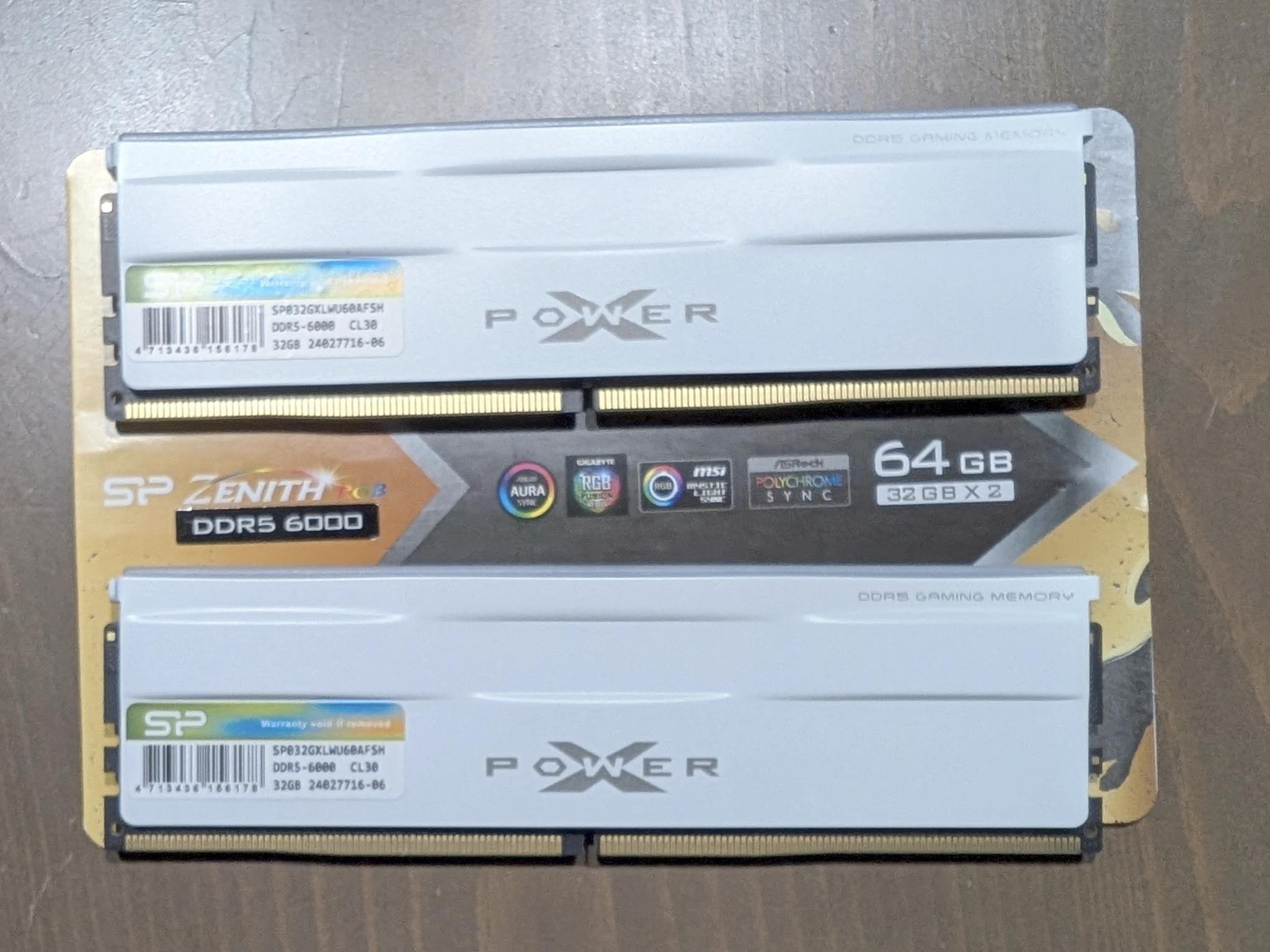 Silicon Power XPOWER Zenith RGB Gaming 64 GB (2 x 32 GB) DDR5-6000 CL30 Memory