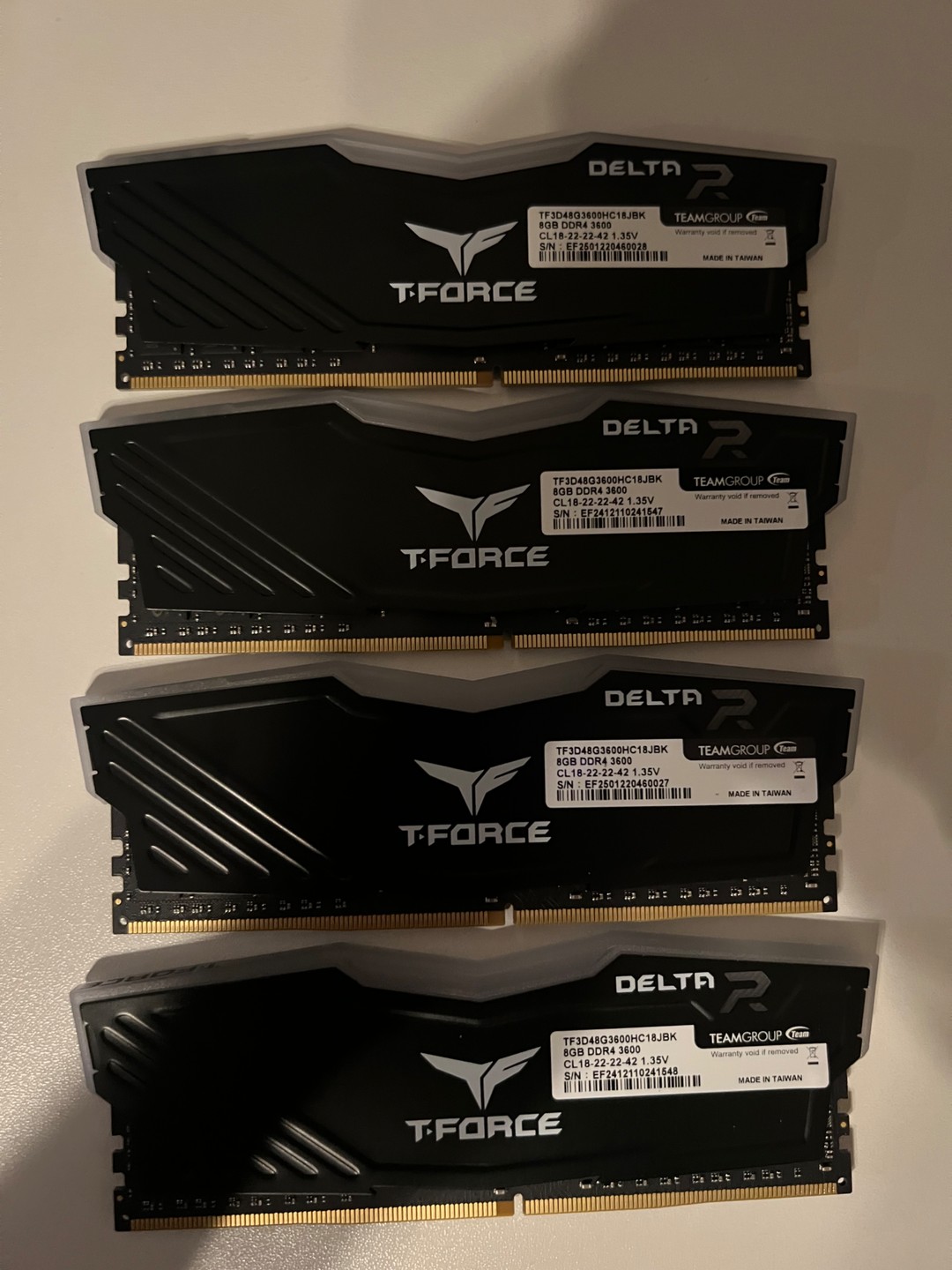 TEAMGROUP T-Force Delta RGB DDR4 32GB (4x8) 3600MHz (PC4-28800