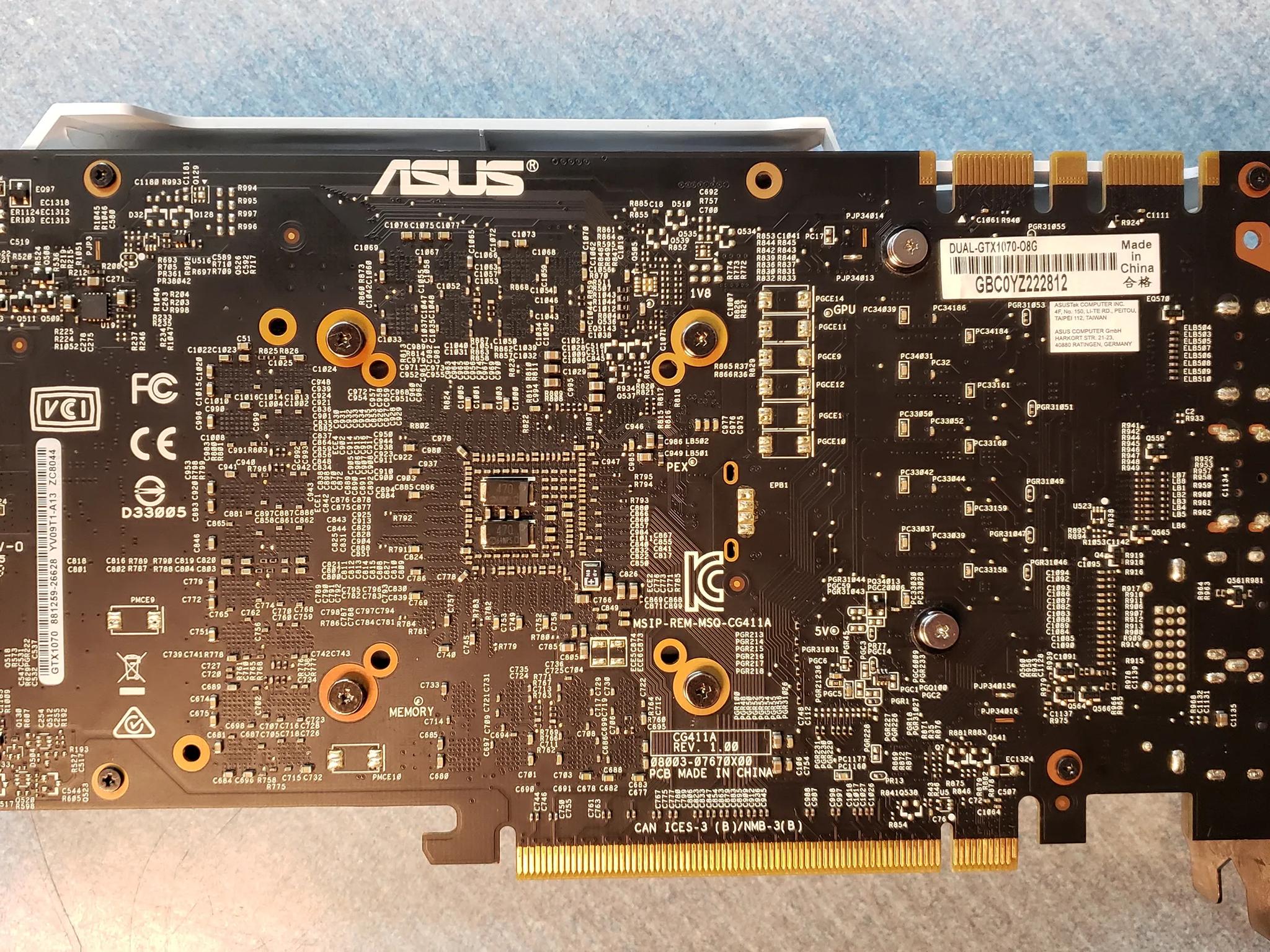 Asus DUAL GTX 1070 graphics card