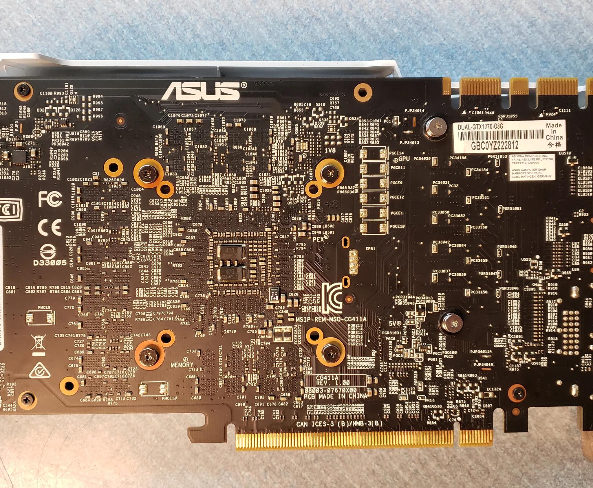 Asus DUAL GTX 1070 graphics card