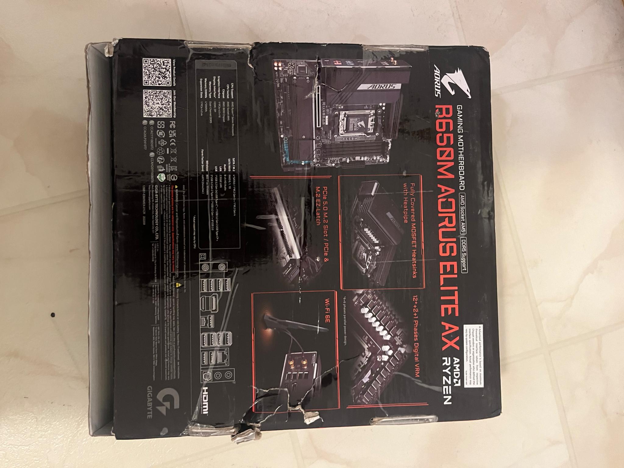 GIGABYTE B650M AORUS Elite AX (AM5/ LGA 1718/Micro-ATX/ DDR5/ 2* M.2/ PCIe 5.0)