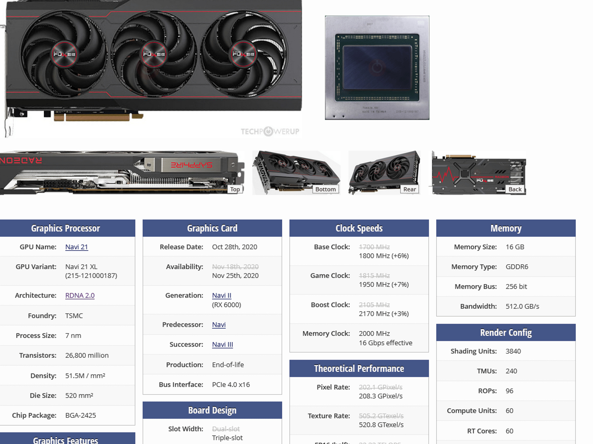Sapphire Pulse Radeon RX 6800 16GB