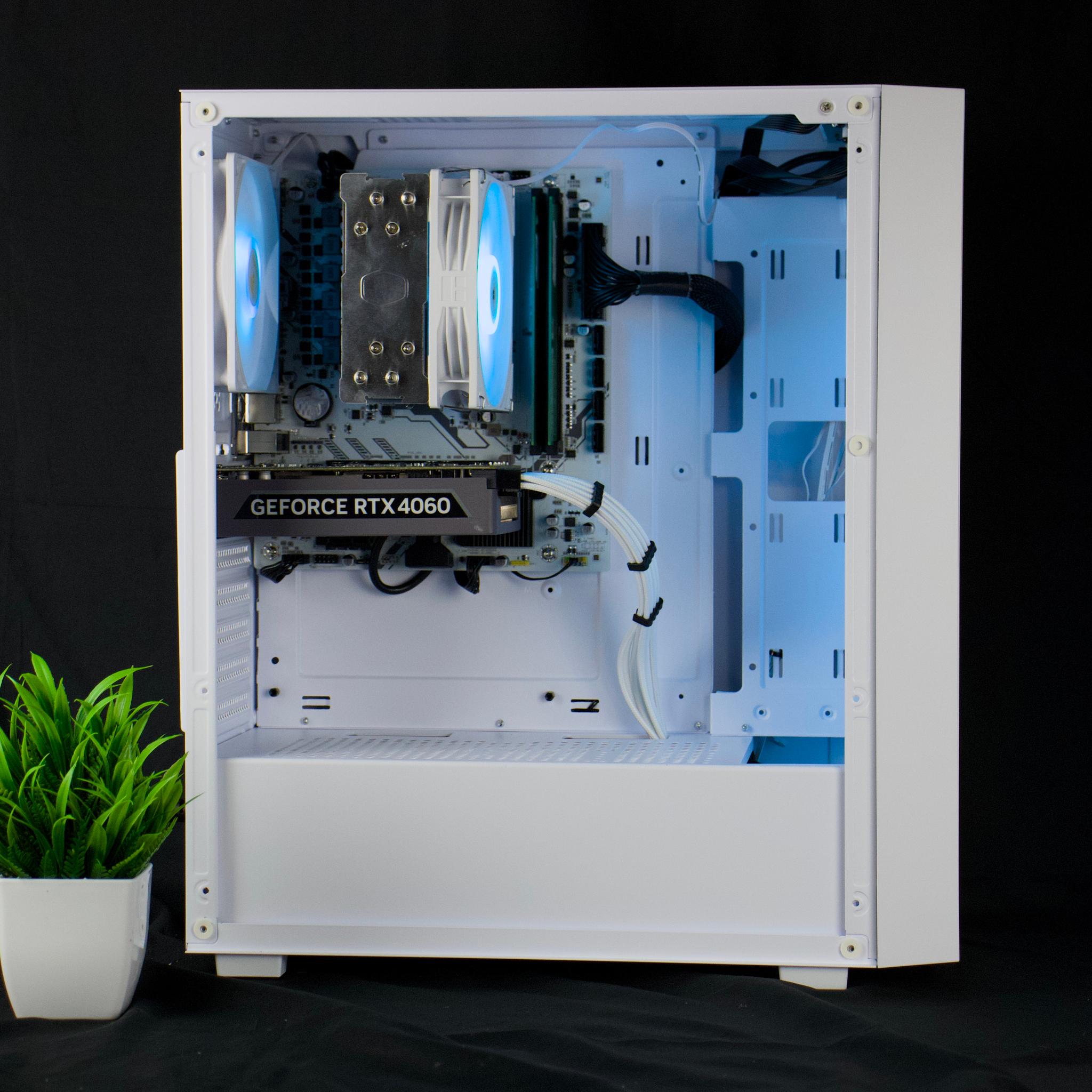 🧊❄️🧊 White Gaming PC – RTX 4060 , Ryzen 7 2700X, 16GB RAM, 500GB SSD - WiFi, BlueTooth 🧊❄️🧊