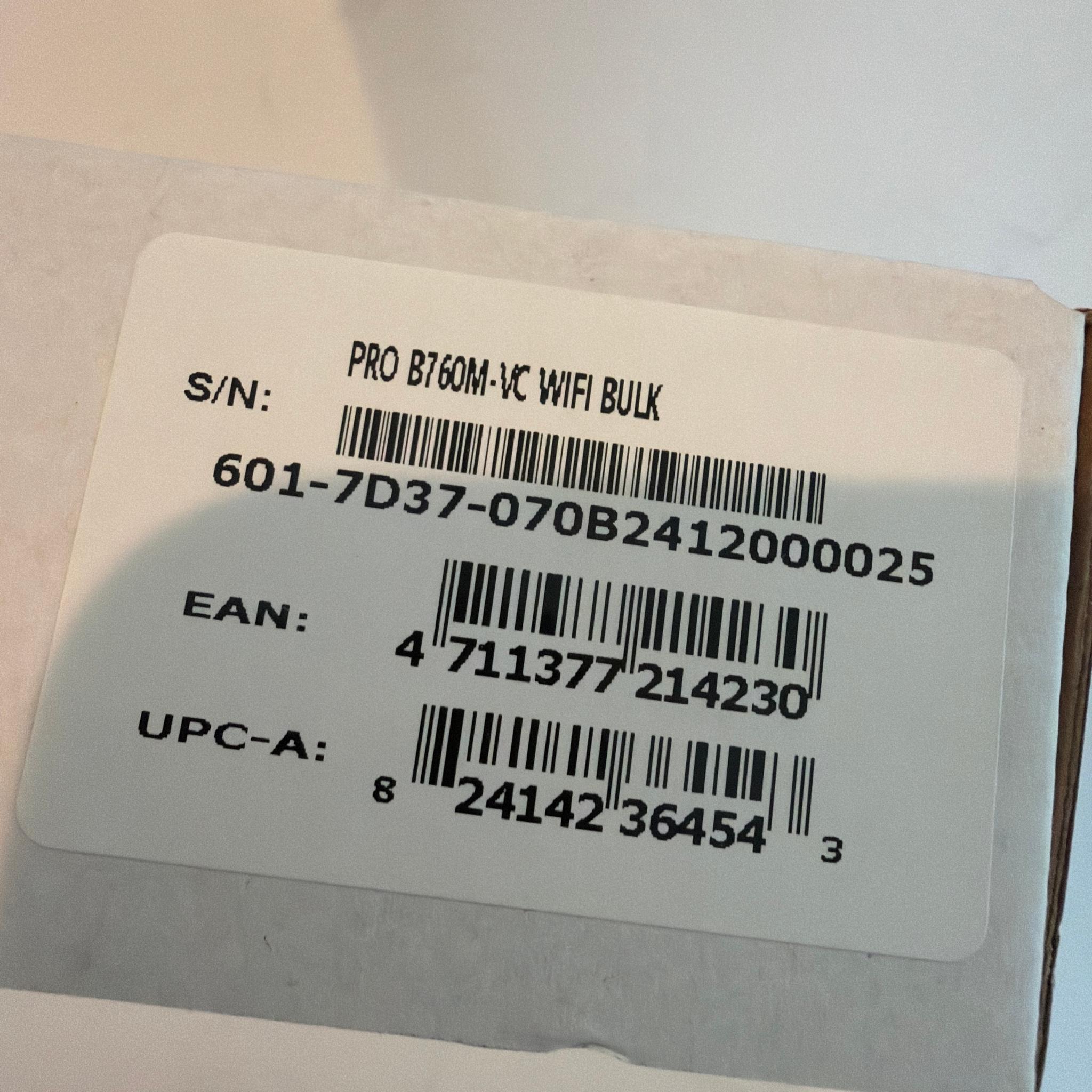 MSI Pro B760-VC WiFi Bulk